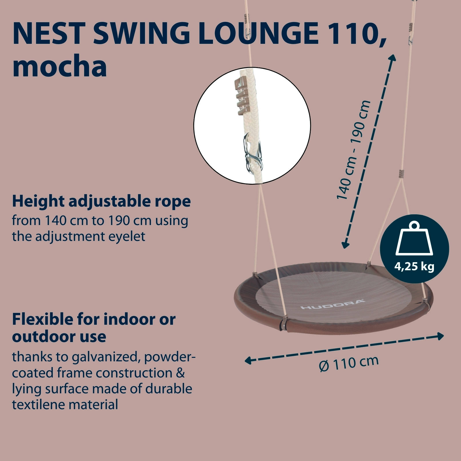 Nest swing Lounge 110, mocha, image 2 from 6