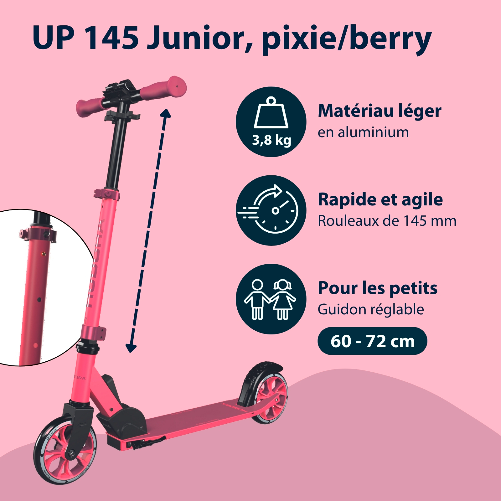 HUDORA Scooter Up 145 Junior, pixie/berry, image 2 from 7