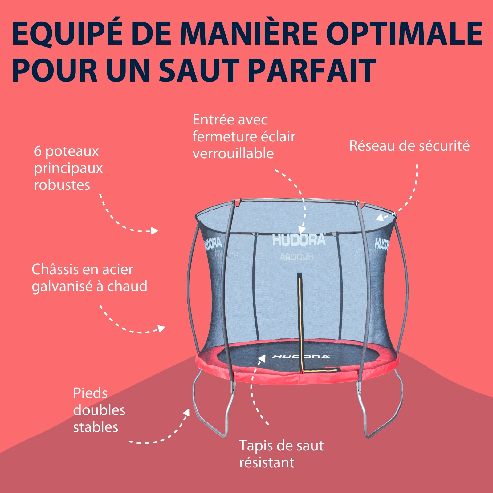 HUDORA trampoline Fantastic 250V, image 3 from 7