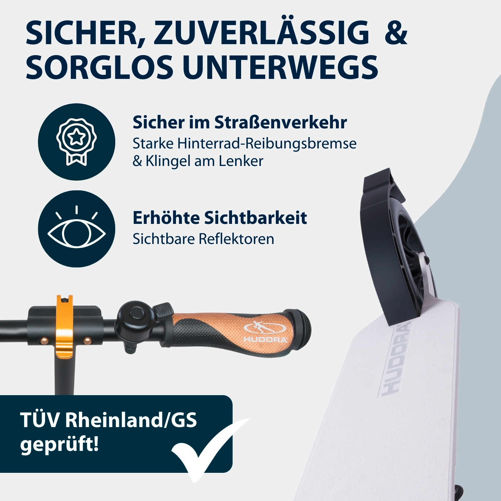 HUDORA BigWheel® Style 230, Scooter weiß, Bild 5 von 7