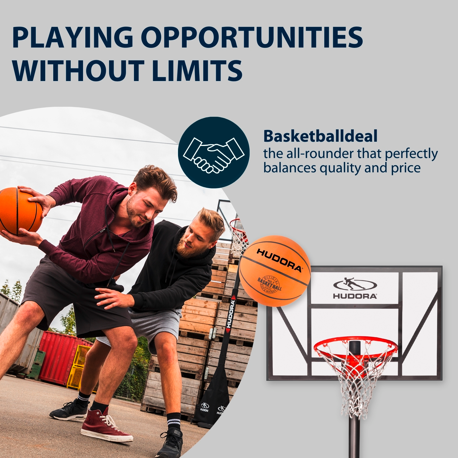 HUDORA Basketball, size 7, orange, uninflated, image 4 from 5