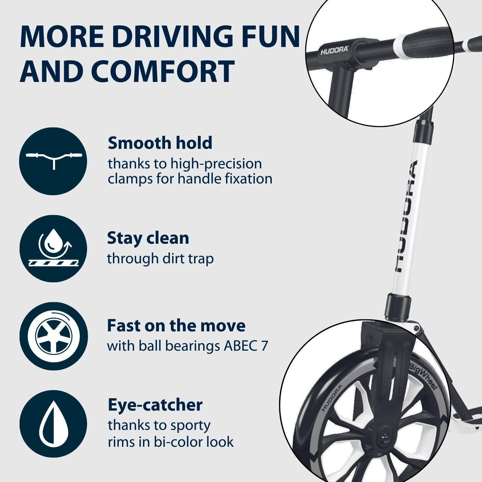 HUDORA BigWheel® 205 Advanced, Black & White, image 3 from 7