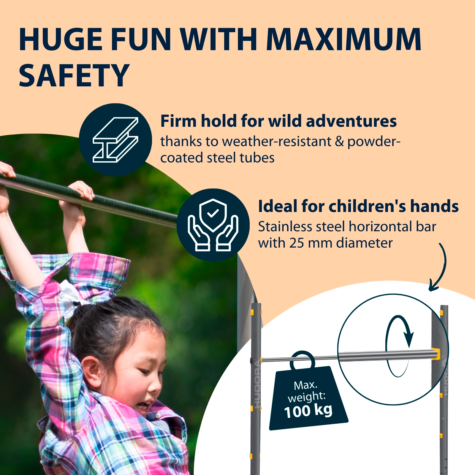 HUDORA Fabian Pro Single gymnastics bar, image 3 from 6