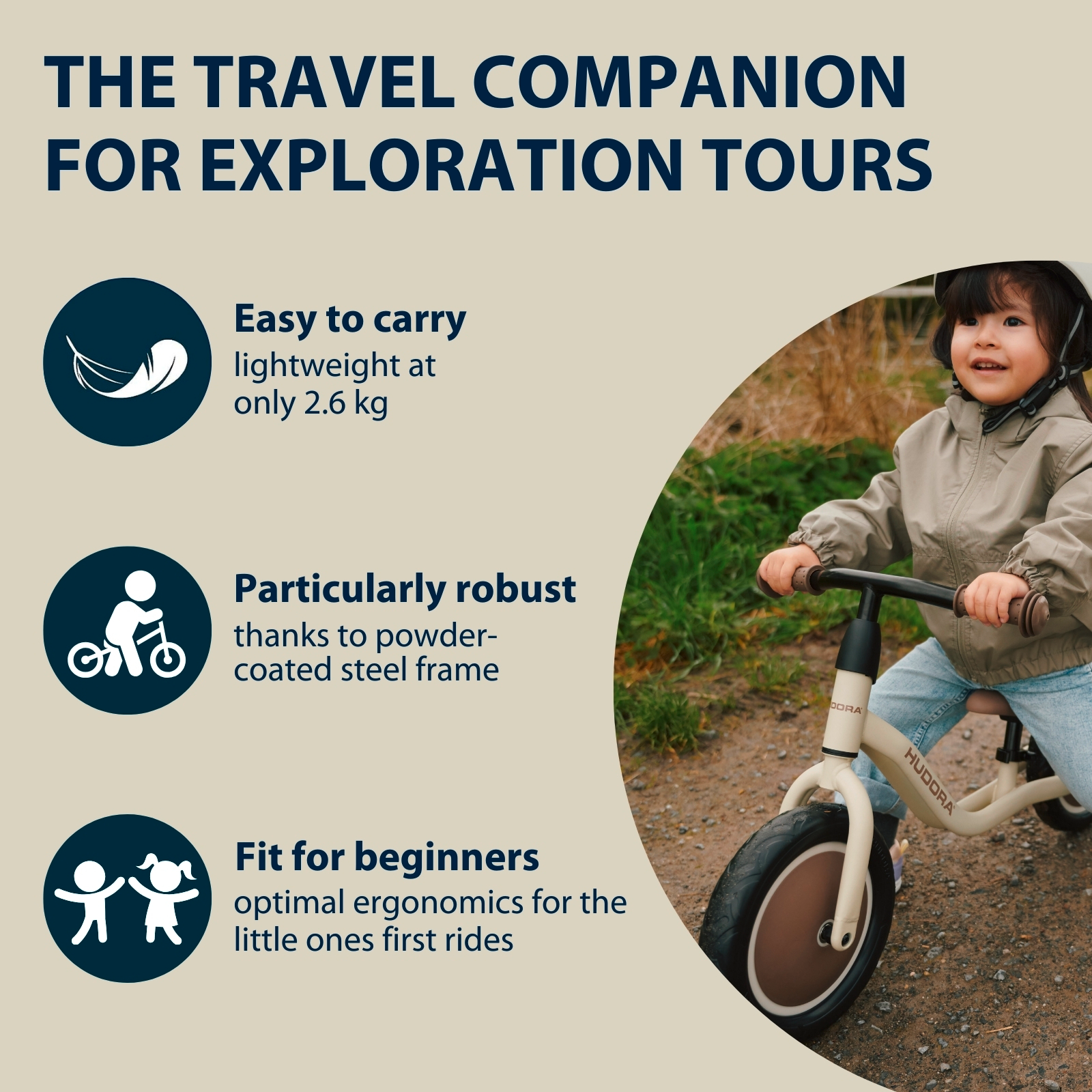 HUDORA Cruisy balance bike, mocha, image 4 from 6
