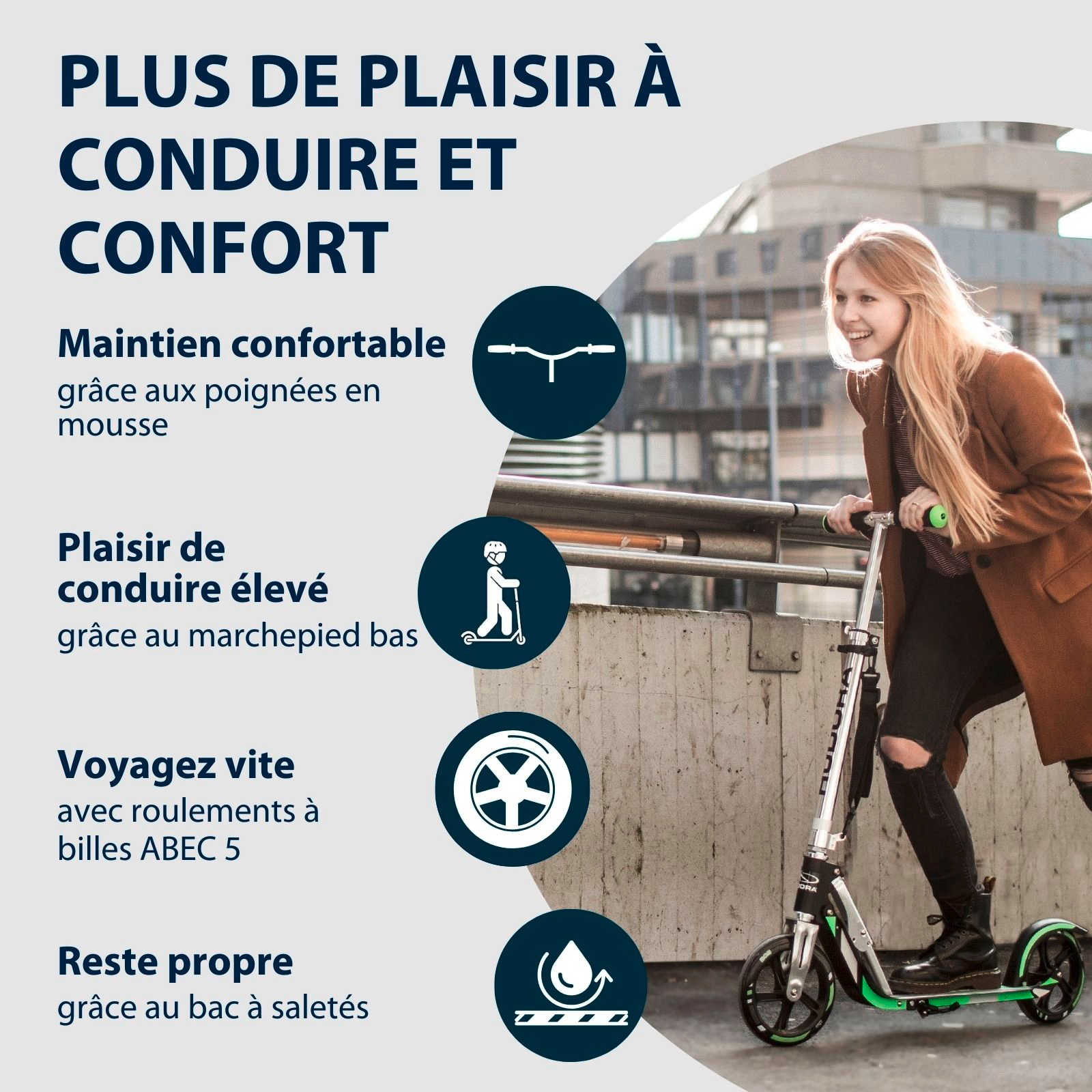 HUDORA BigWheel® Crossover 205, Scooter silber, image 3 from 7