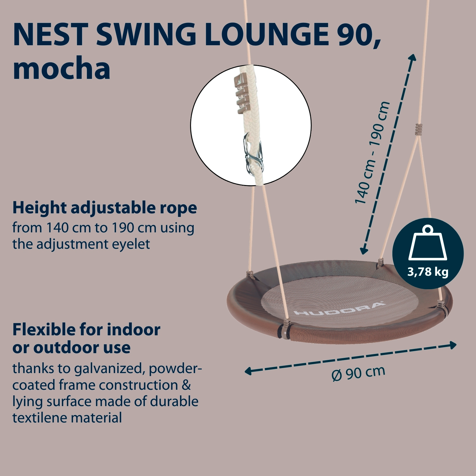 Nest swing Lounge 90, mocha, image 2 from 6