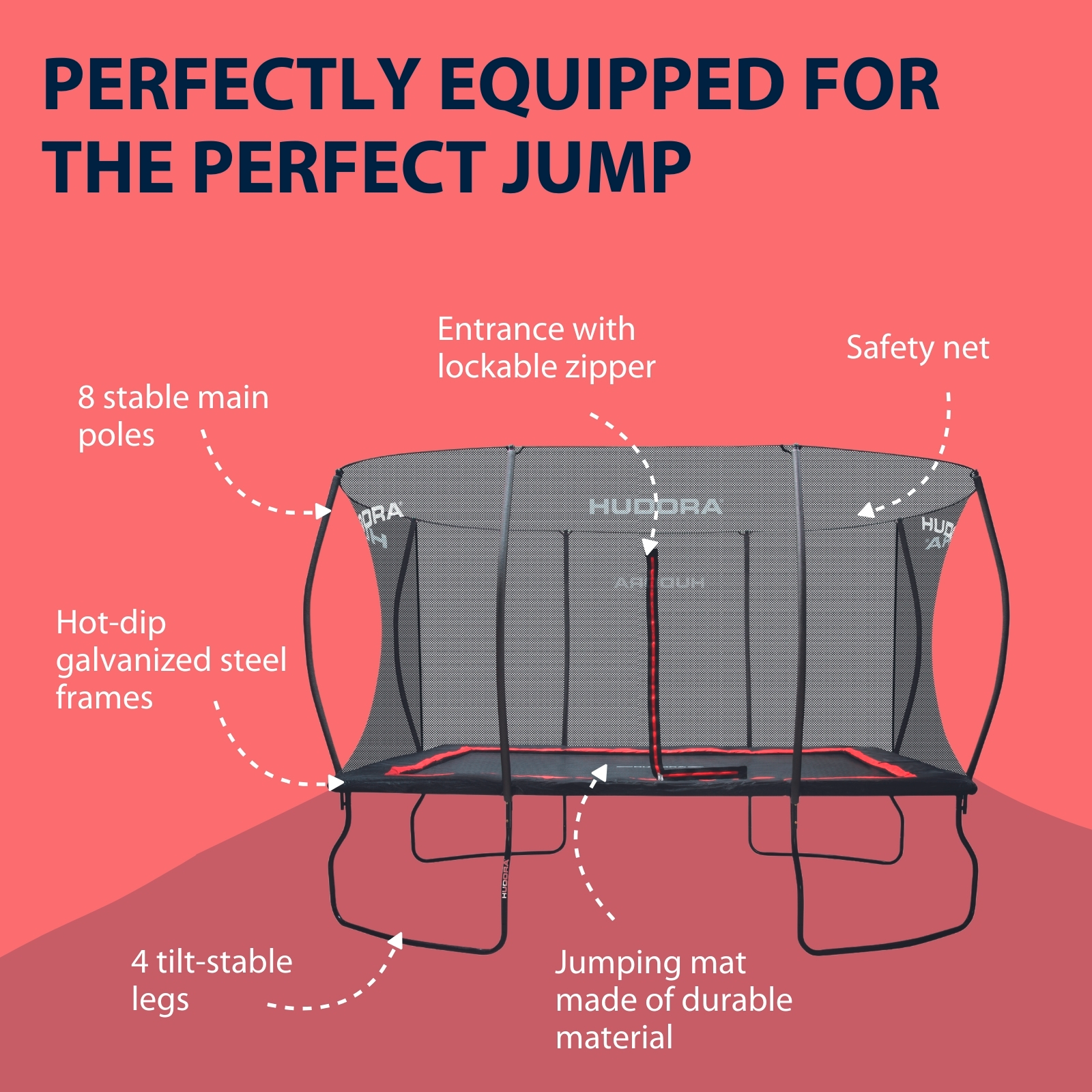HUDORA trampoline 4square 215 x 305, image 3 from 7