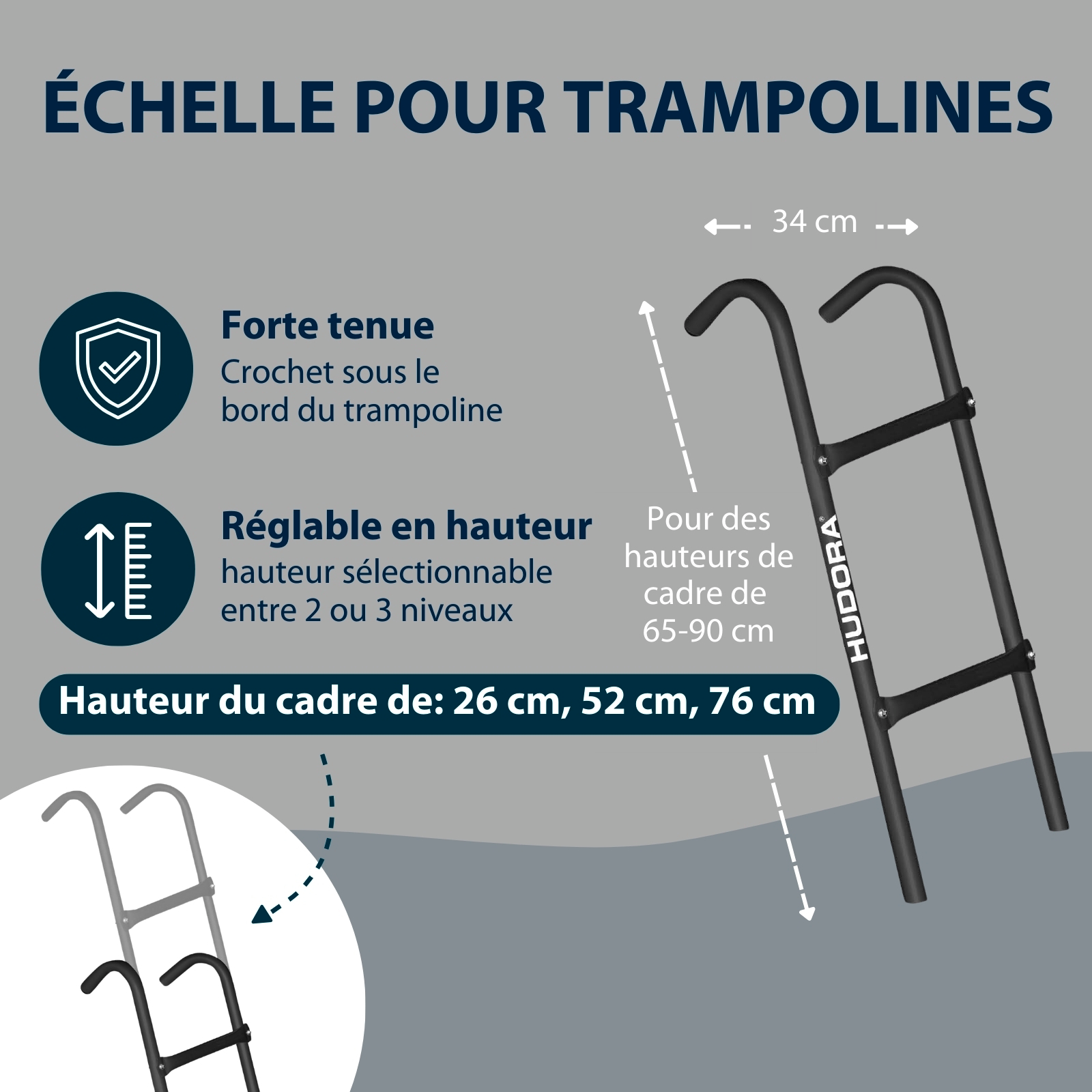 HUDORA ladder for garden trampolines, image 2 from 5