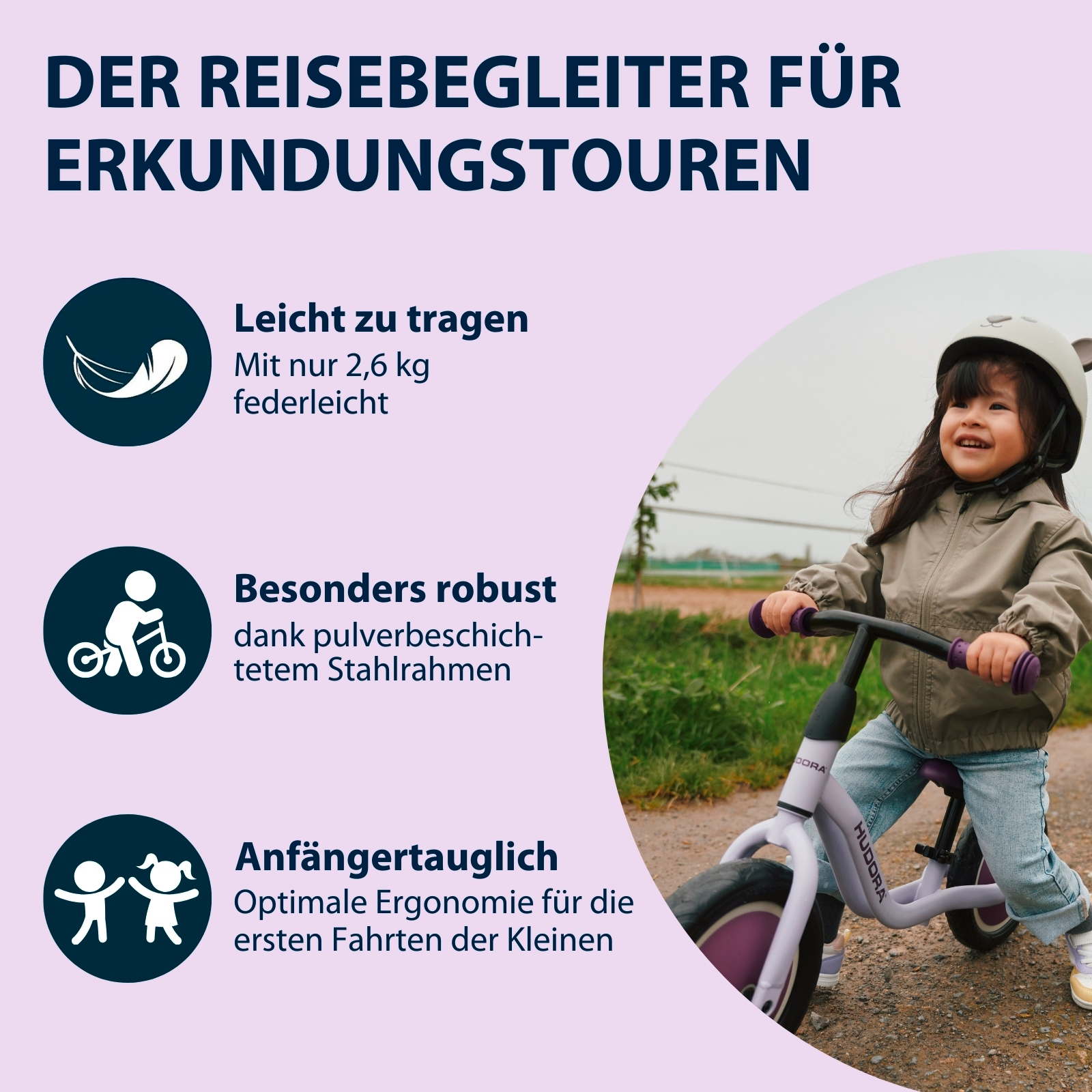 HUDORA Laufrad Cruisy, lavender, Bild 4 von 6