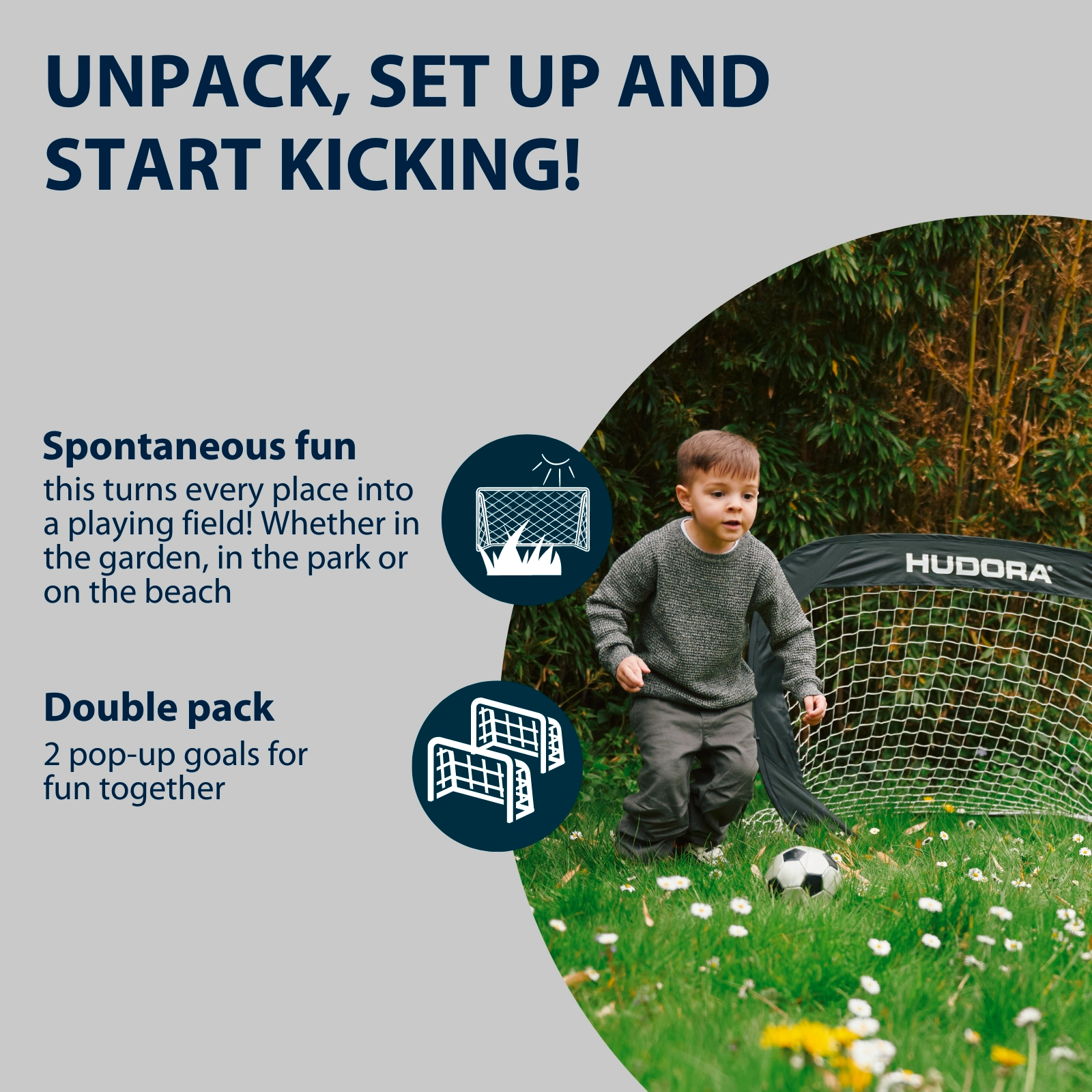 Pop Up football goal, Set of 2 Black/Red/Gold, image 5 from 6