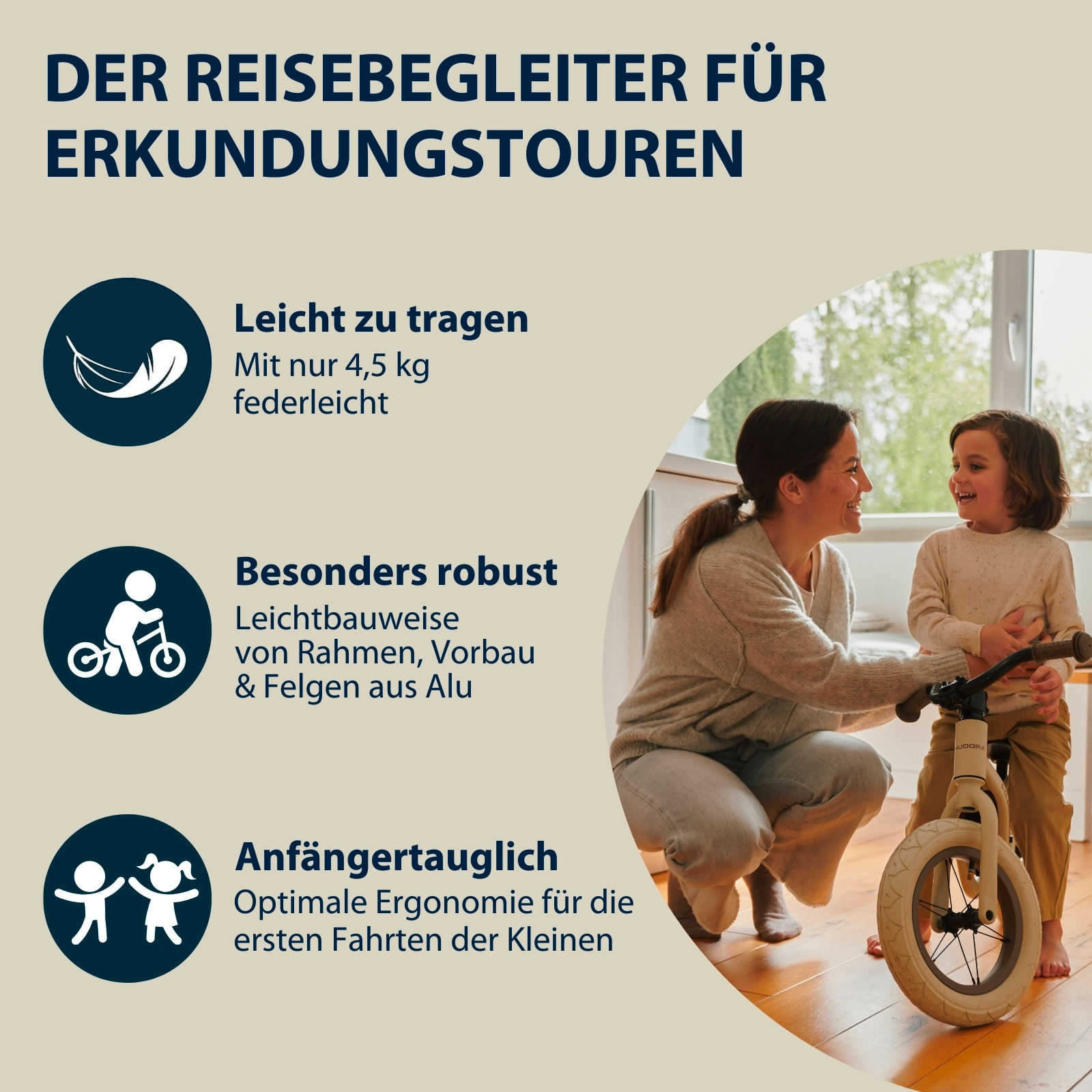 HUDORA Laufrad Explory, mocha, Bild 4 von 6