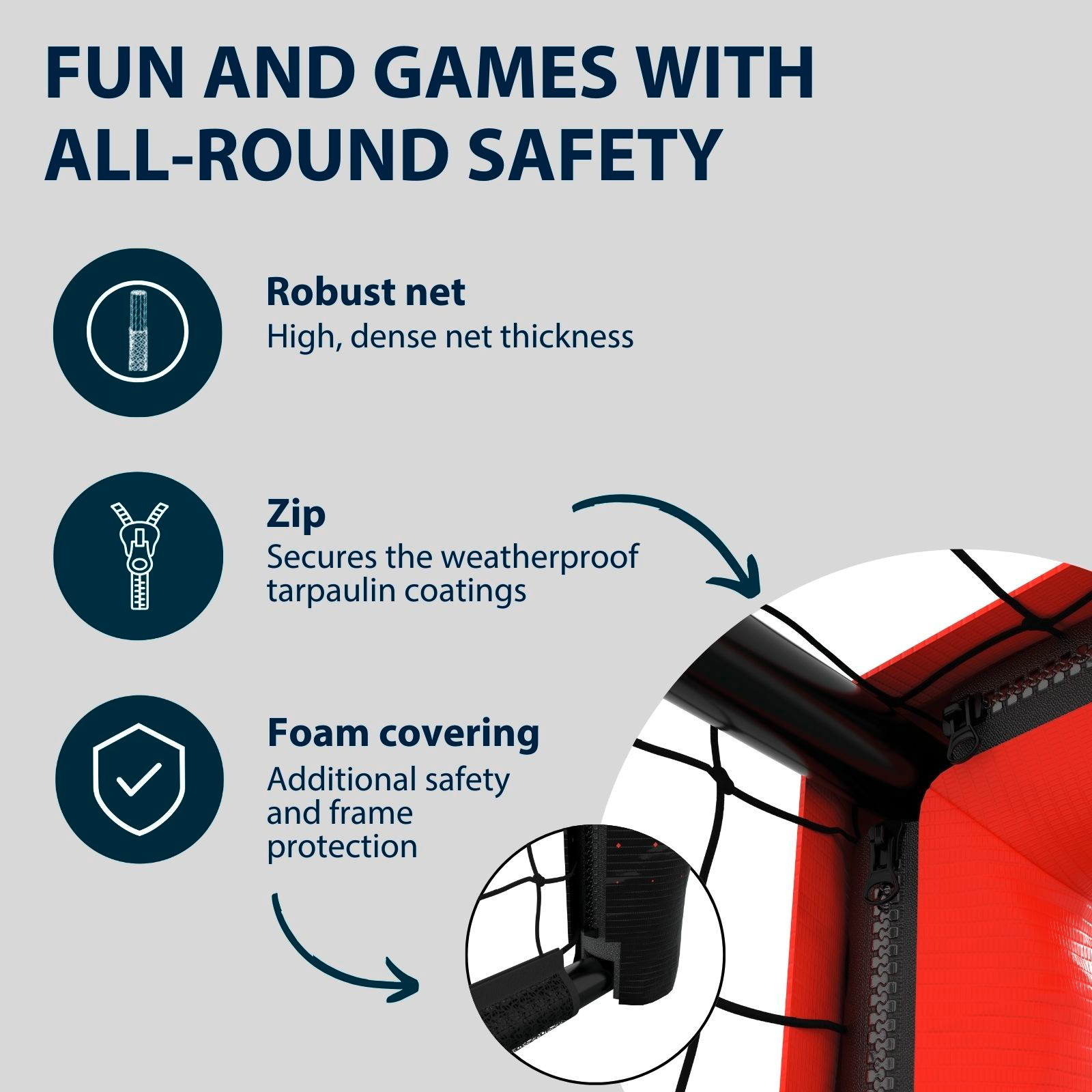 HUDORA football goal Pro Tect 300 Advanced Red, image 4 from 7