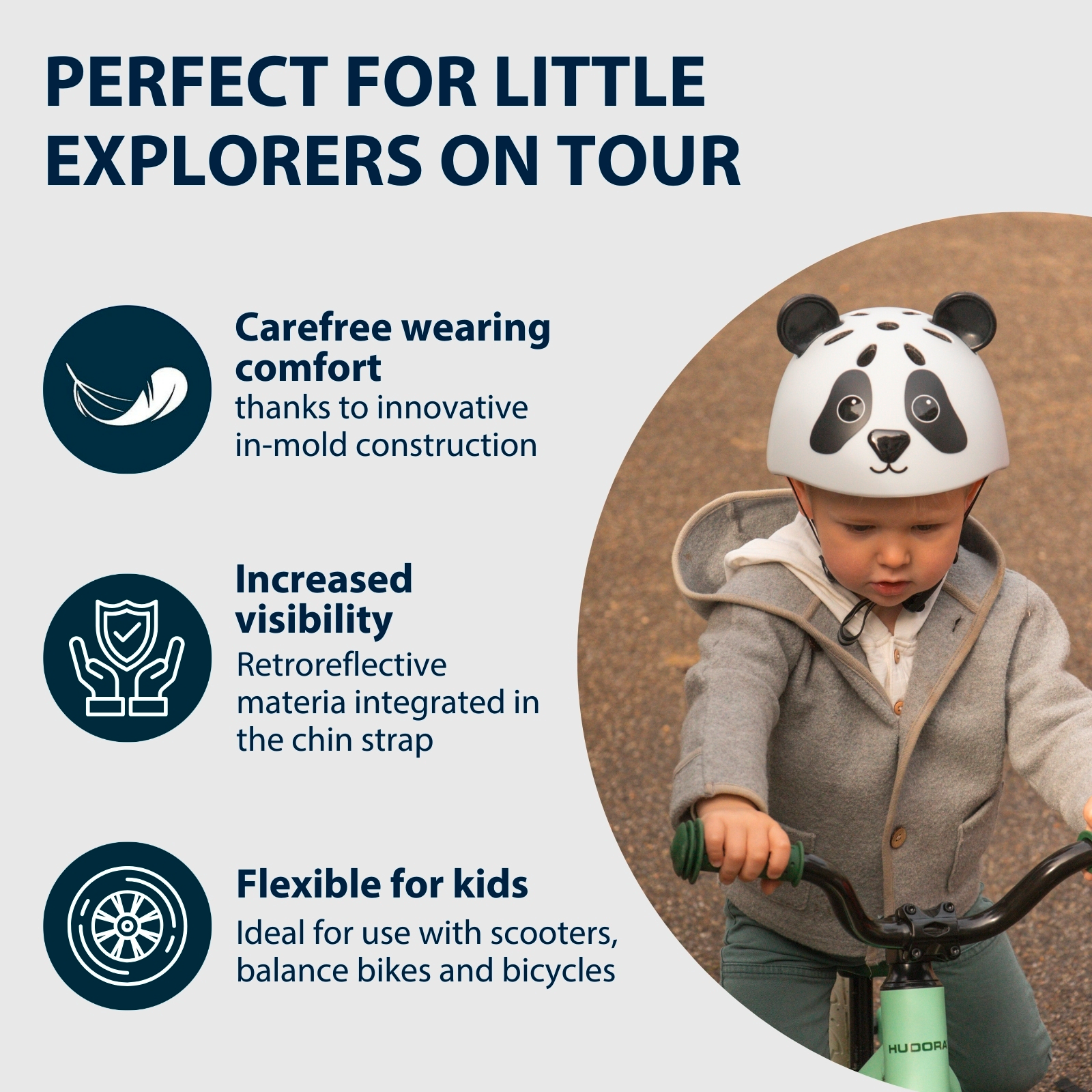 HUDORA children's helmet Beary, mocha, size 44-47, image 5 from 7
