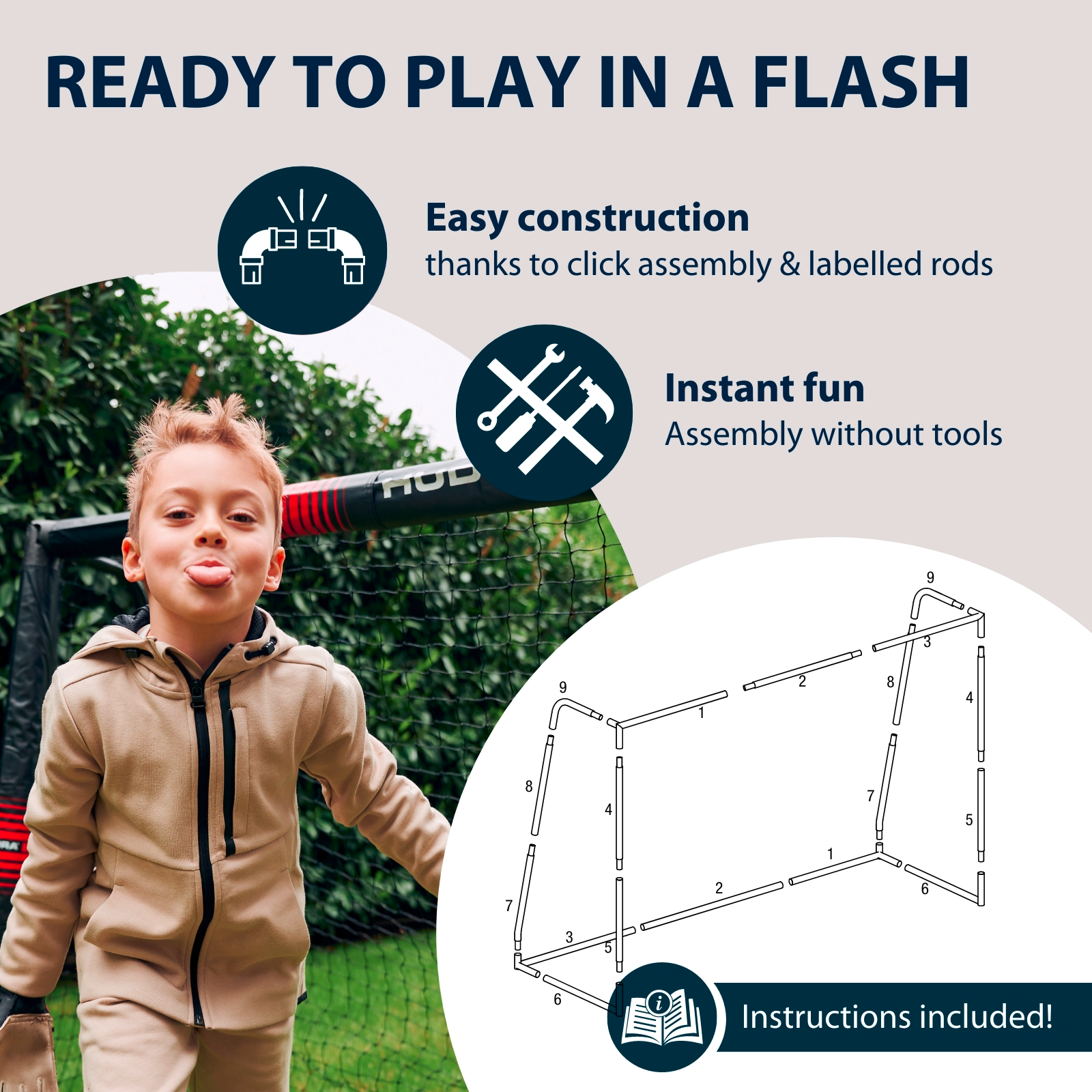 HUDORA Football Goal Pro Tect 180, image 5 from 7