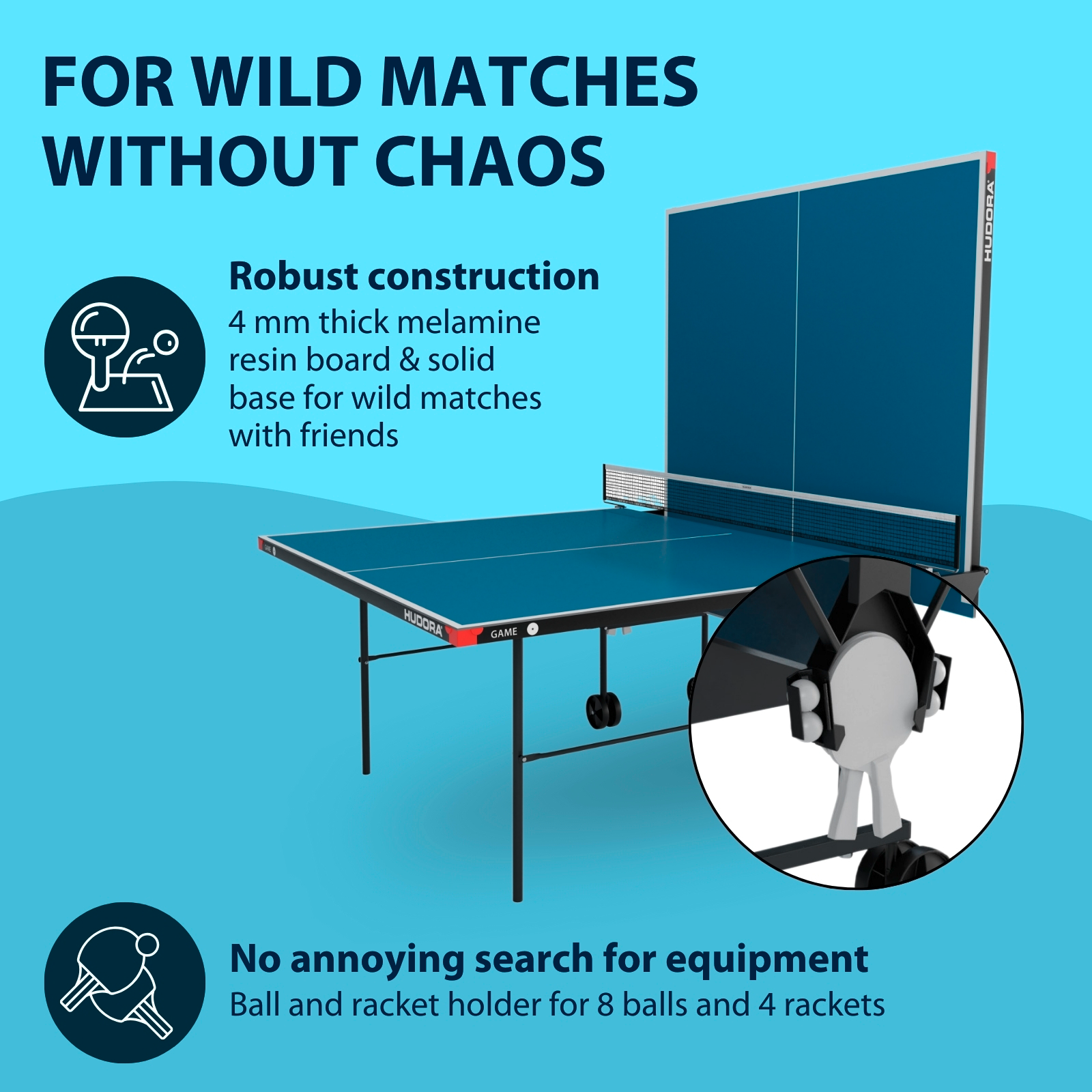 HUDORA table tennis table Game, image 5 from 7