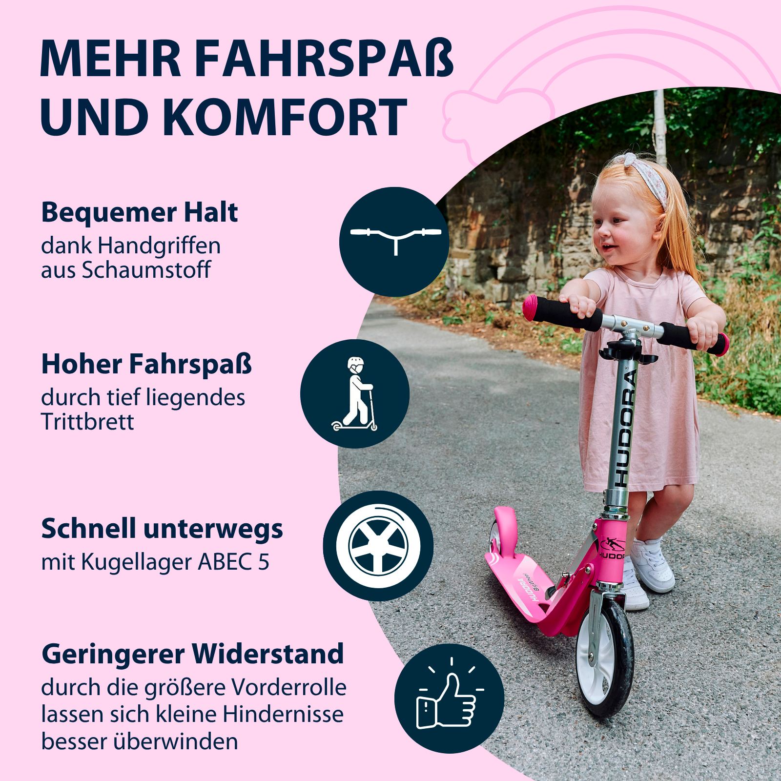 HUDORA Little BigWheel®, Scooter magenta, Bild 3 von 7