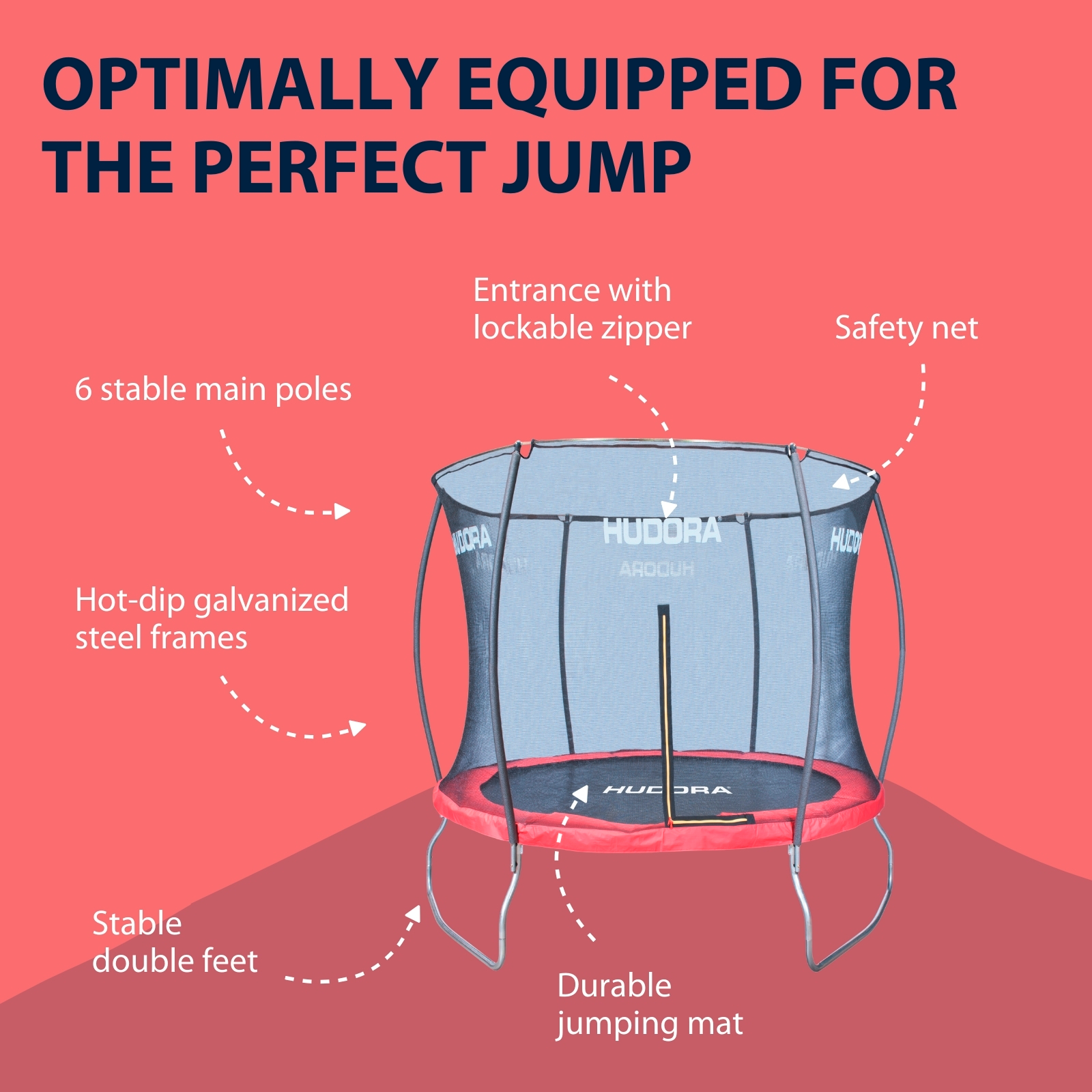 HUDORA trampoline Fantastic 250V, image 3 from 7