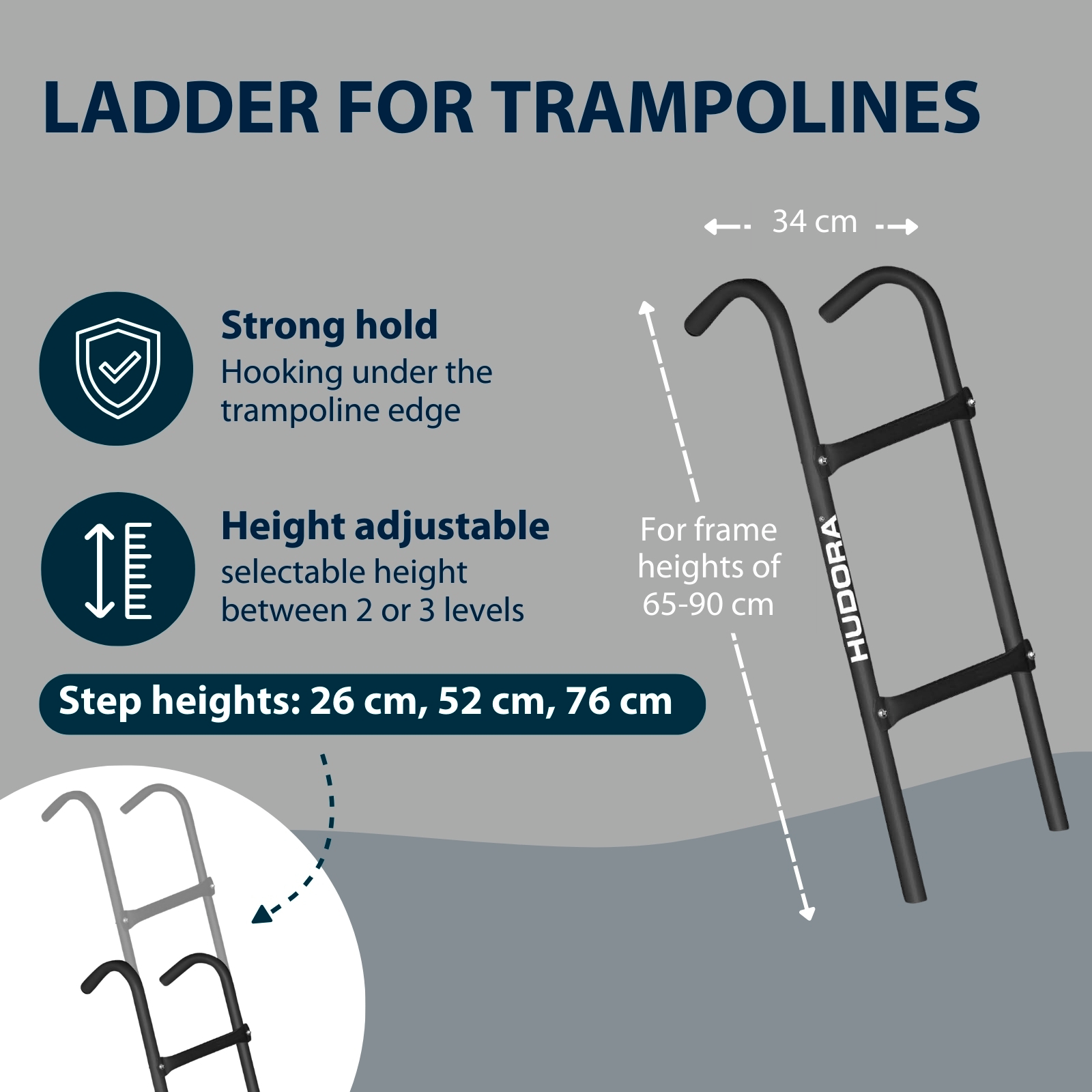 HUDORA ladder for garden trampolines, image 2 from 5