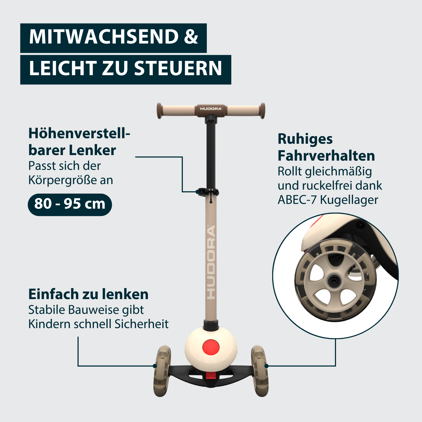 HUDORA Tri-Scooter mocha, Bild 3 von 7