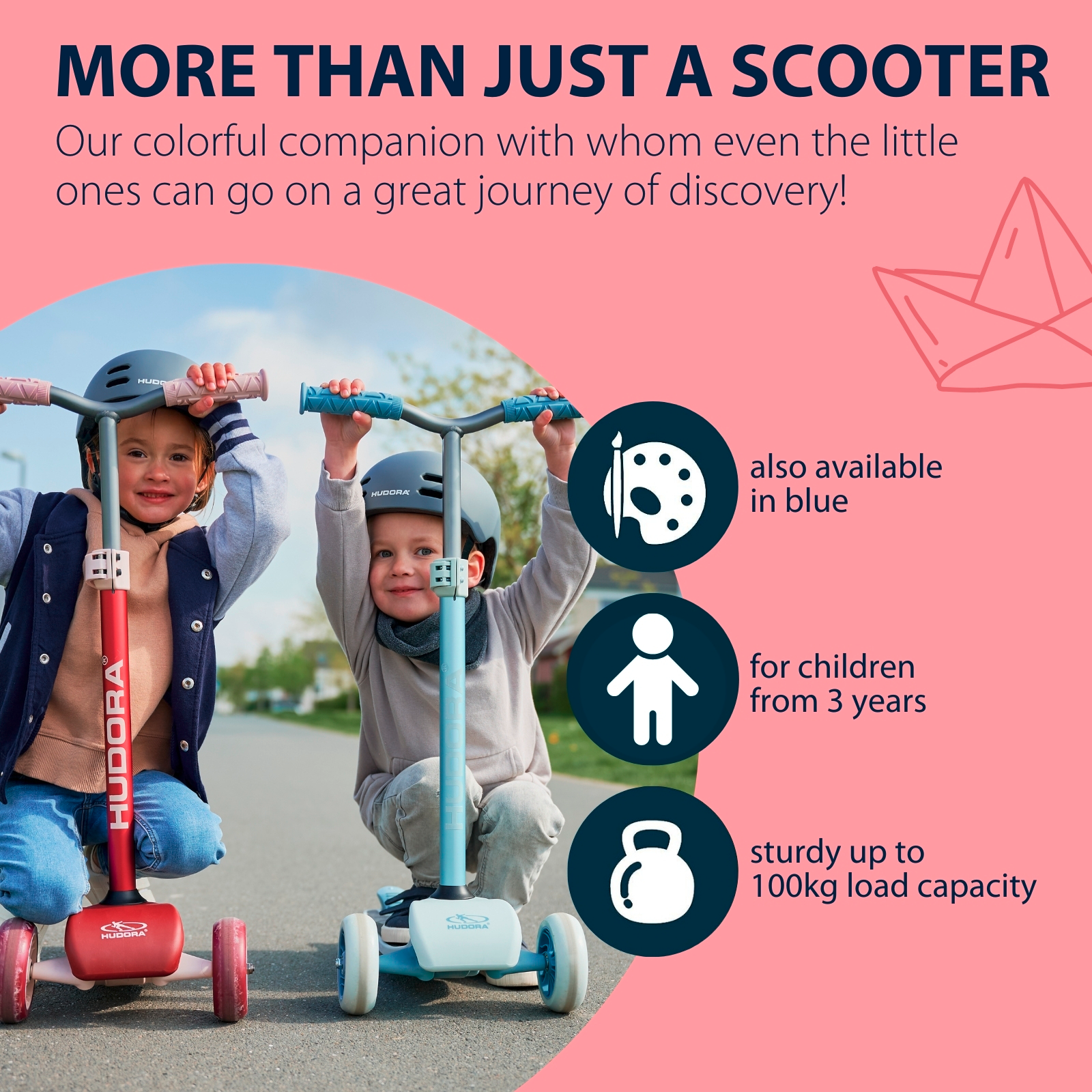 HUDORA Tri-Scooter, bordeaux, image 6 from 7