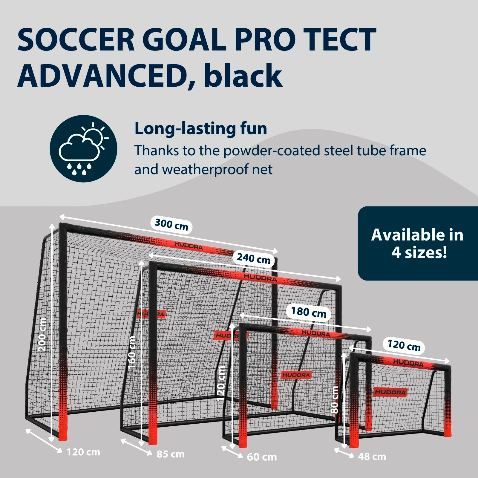 HUDORA Football Goal Pro Tect 120 Advanced Black, image 2 from 7