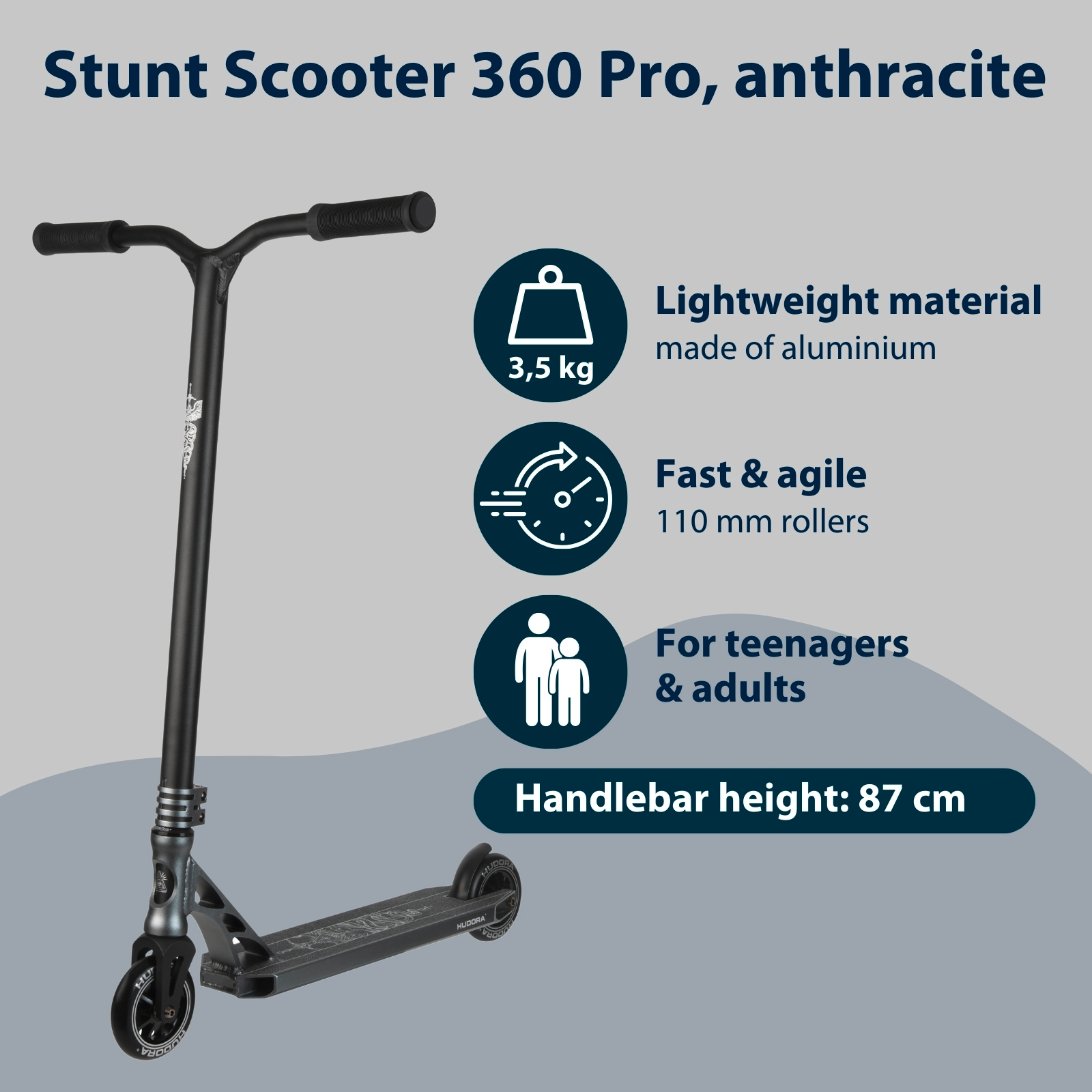 HUDORA Stunt Scooter 360 Pro, anthracite, image 2 from 7