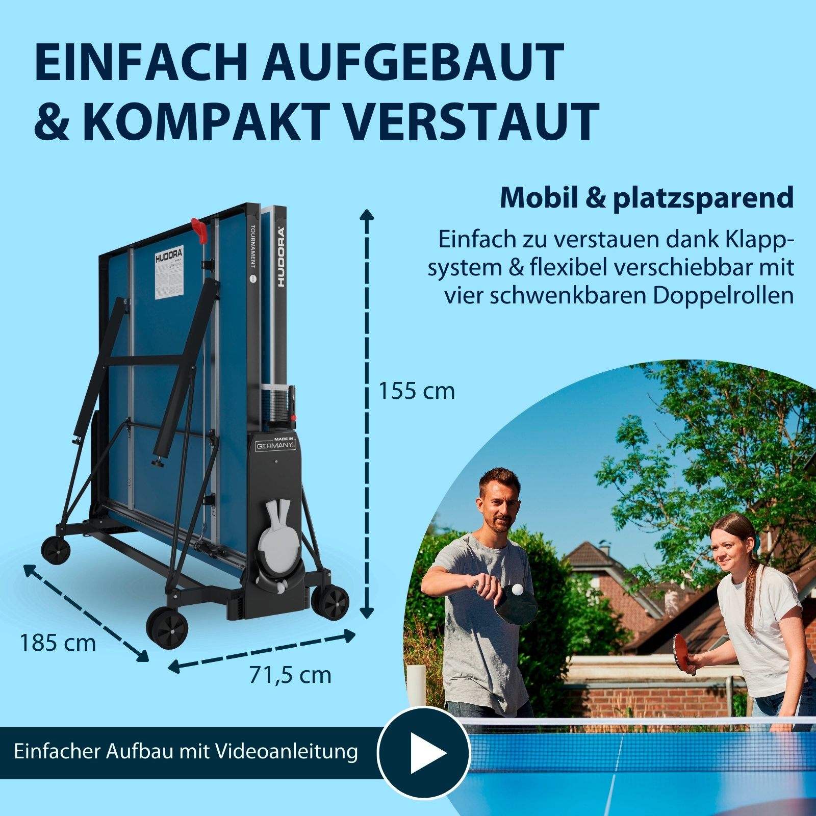 HUDORA Tischtennisplatte Tournament, Bild 3 von 8