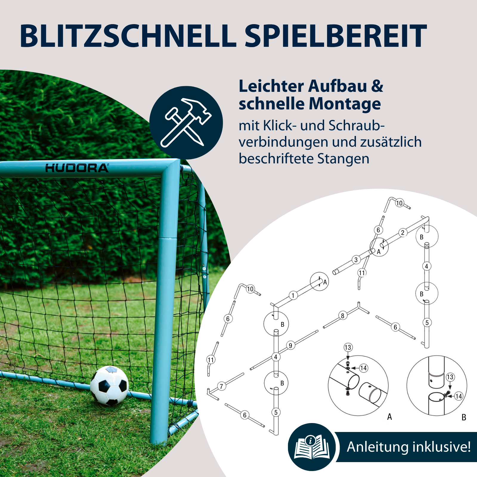 HUDORA Fußballtor Expert 180, Bild 5 von 7