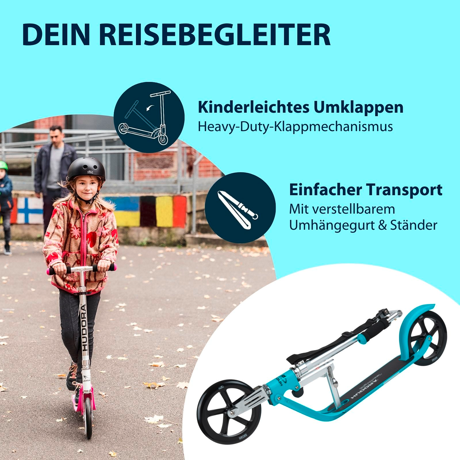 HUDORA BigWheel® 205 Scooter, ocean "Exklusiv Edition", Bild 4 von 7