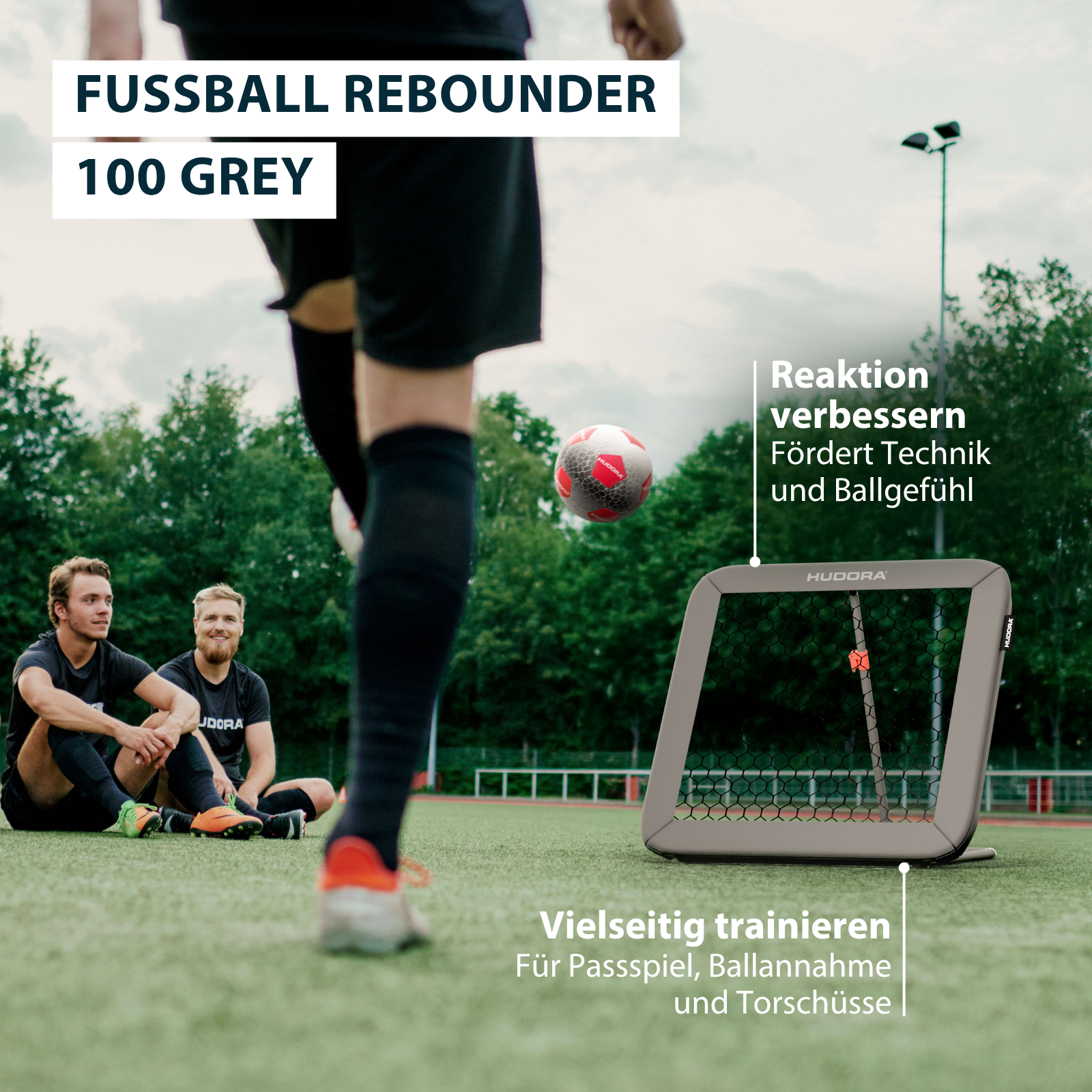HUDORA Football Rebounder 100 Grey, image 2 from 7