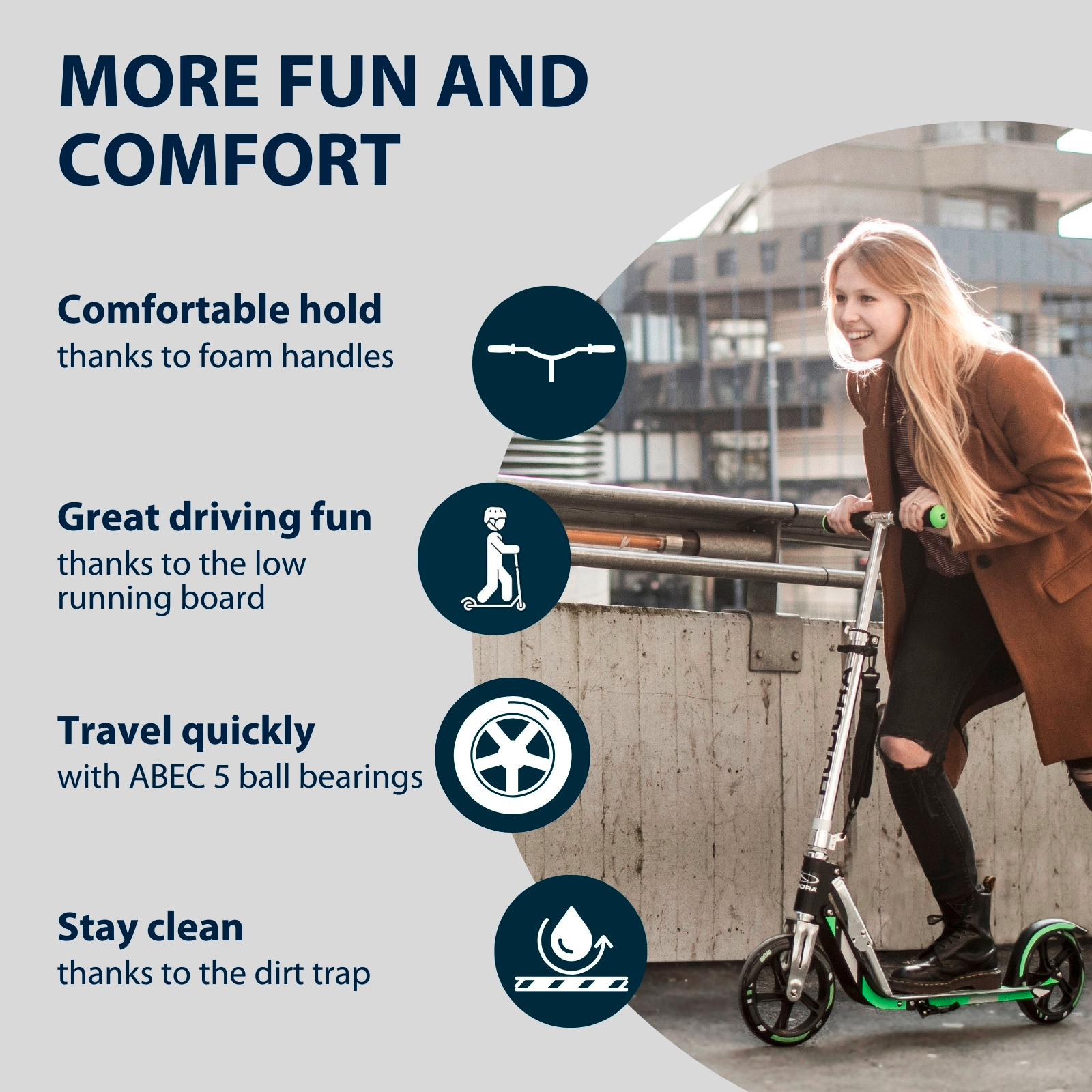 HUDORA BigWheel® 205, Scooter schwarz/anthrazit, image 3 from 7