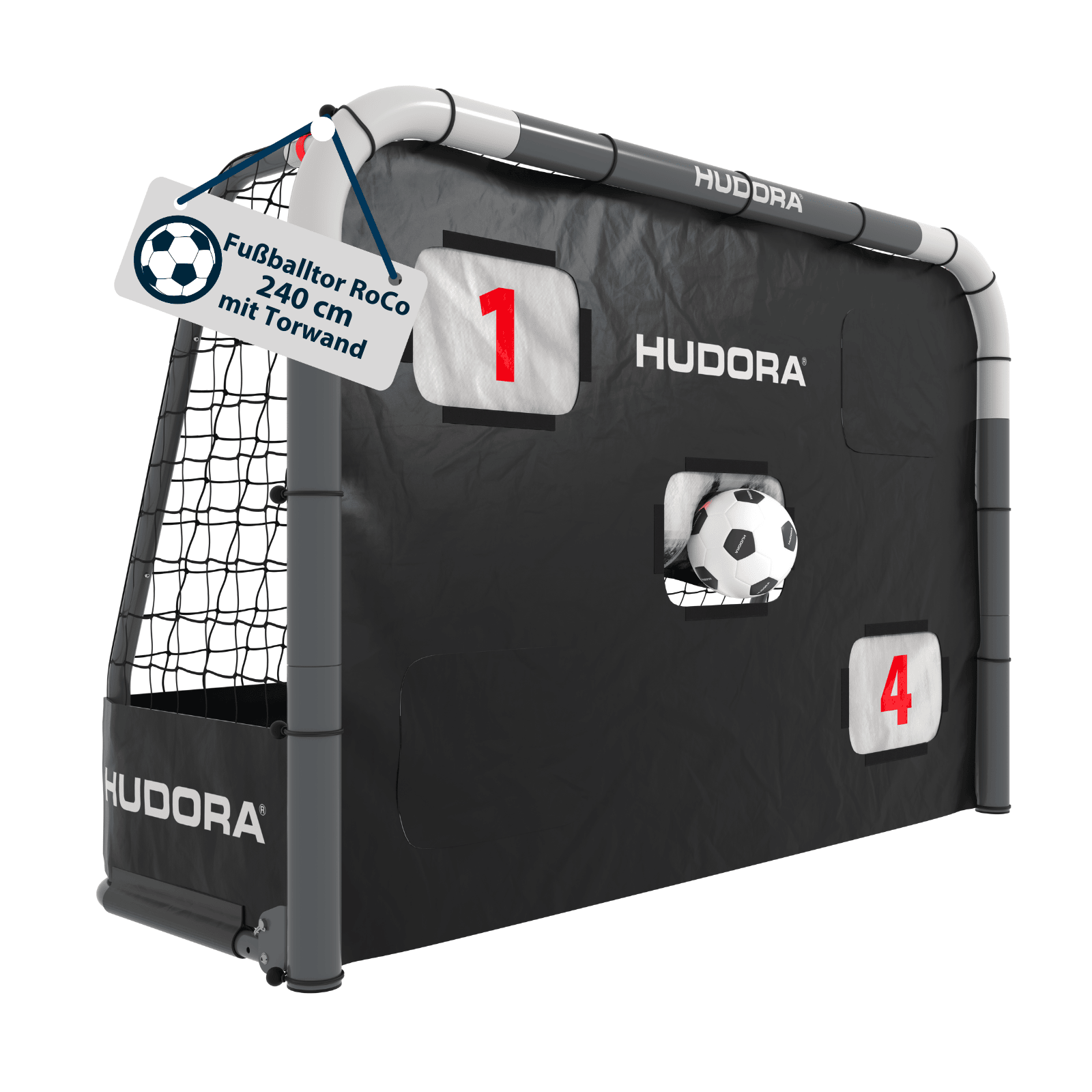 HUDORA RoCo 240 football goal with goal wall