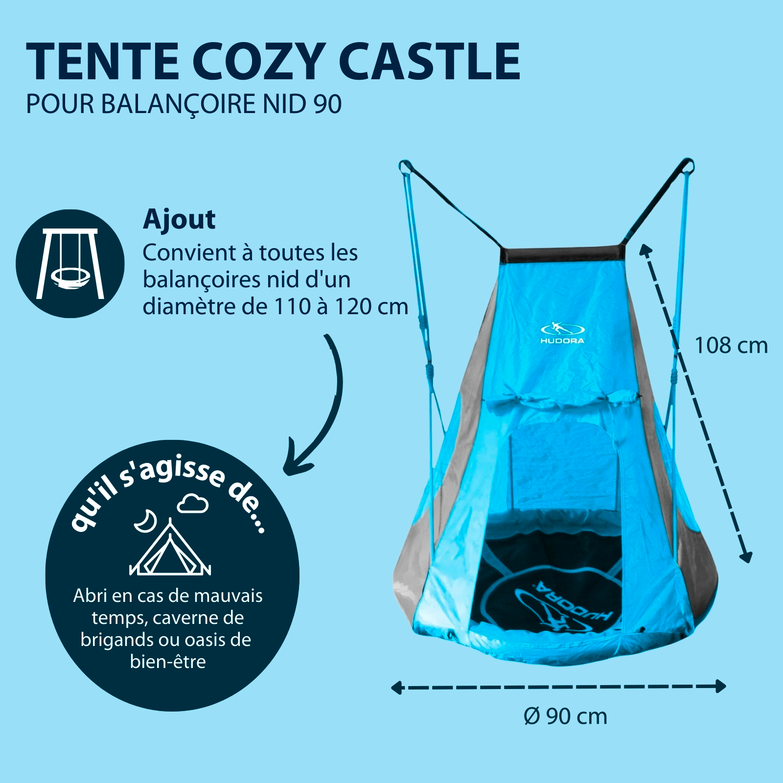 HUDORA Cosy Castle tent for nest swing 90, image 2 from 7