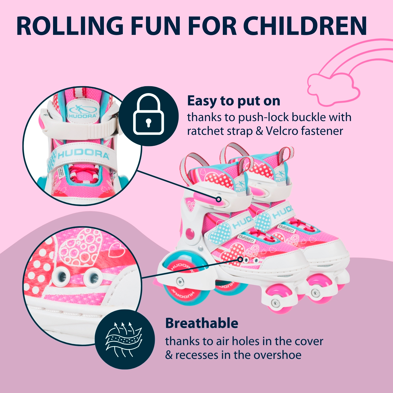 HUDORA roller skate My First Quad Girl, size 26-33, image 4 from 7