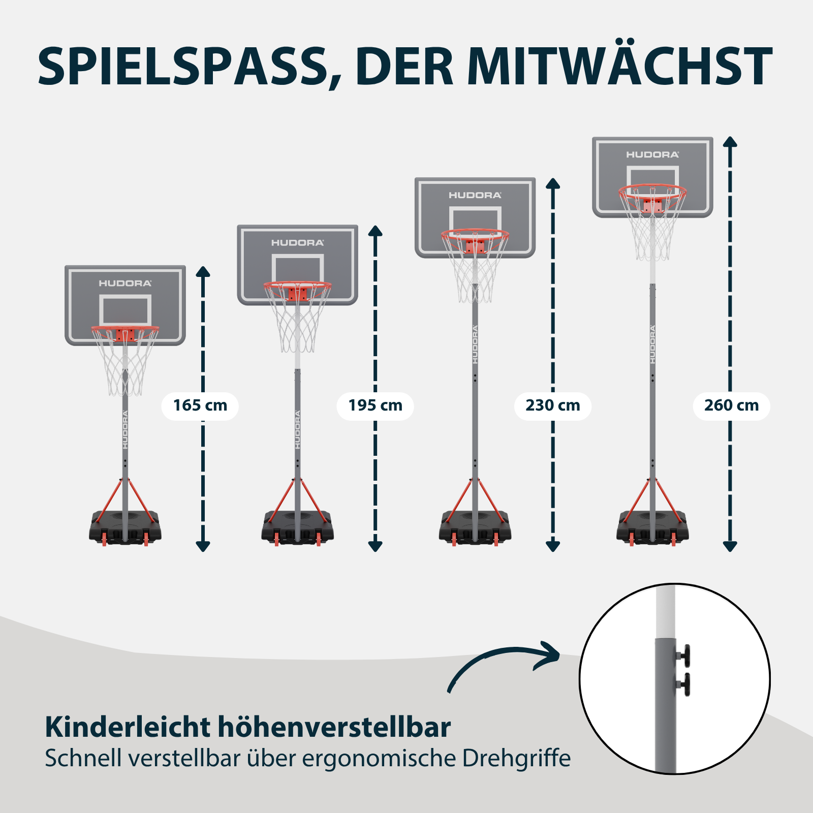 HUDORA Basketballständer RoCo Lite 260, cloud, Bild 7 von 7