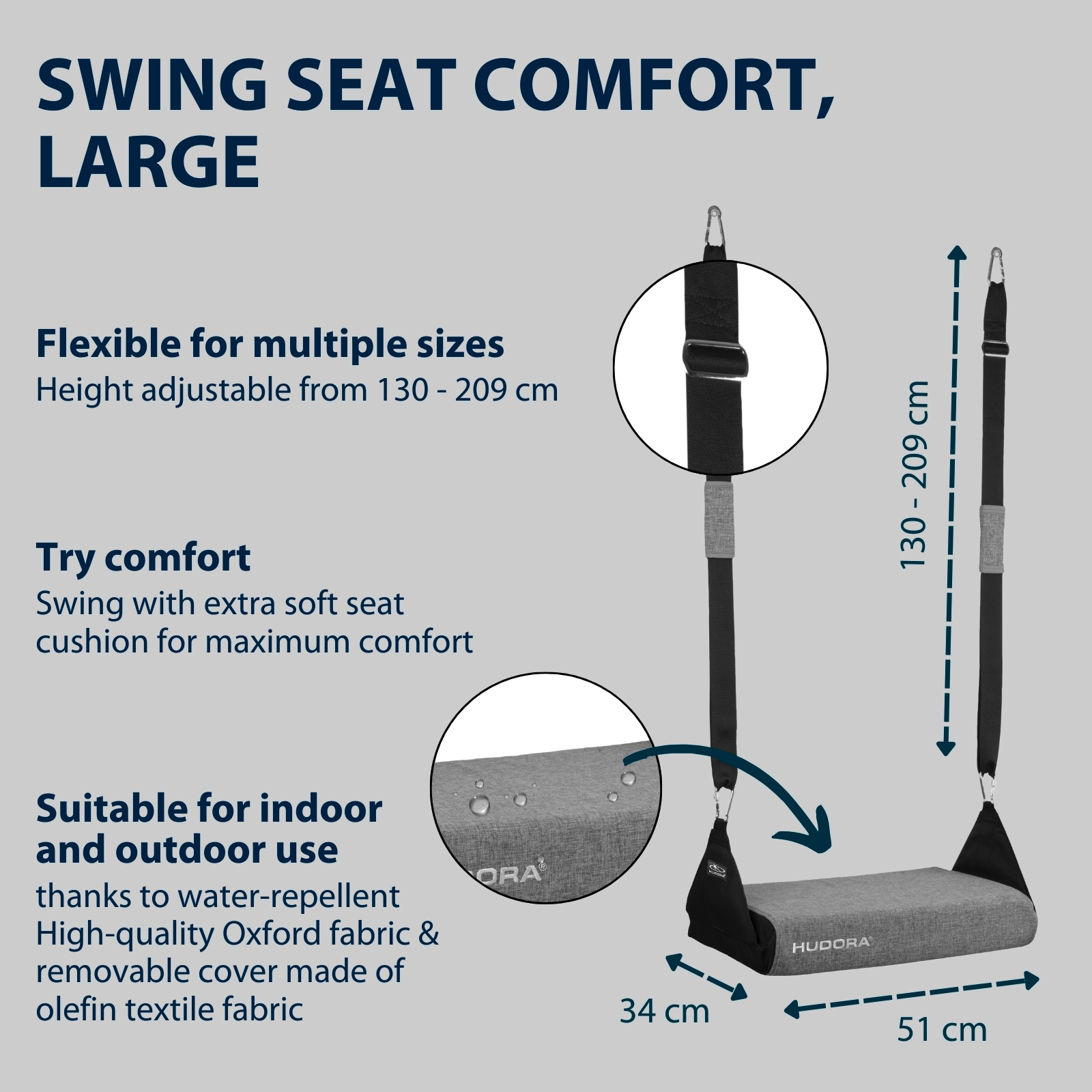 HUDORA Comfort swing seat, large, image 2 from 6