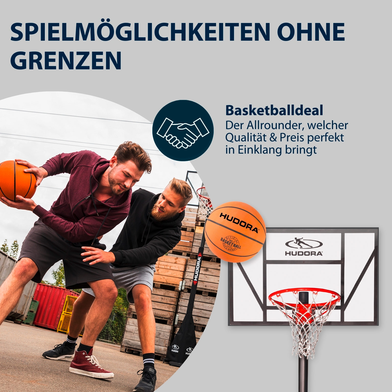 HUDORA Basketball, Gr. 7, orange, unaufgepumpt, Bild 4 von 5