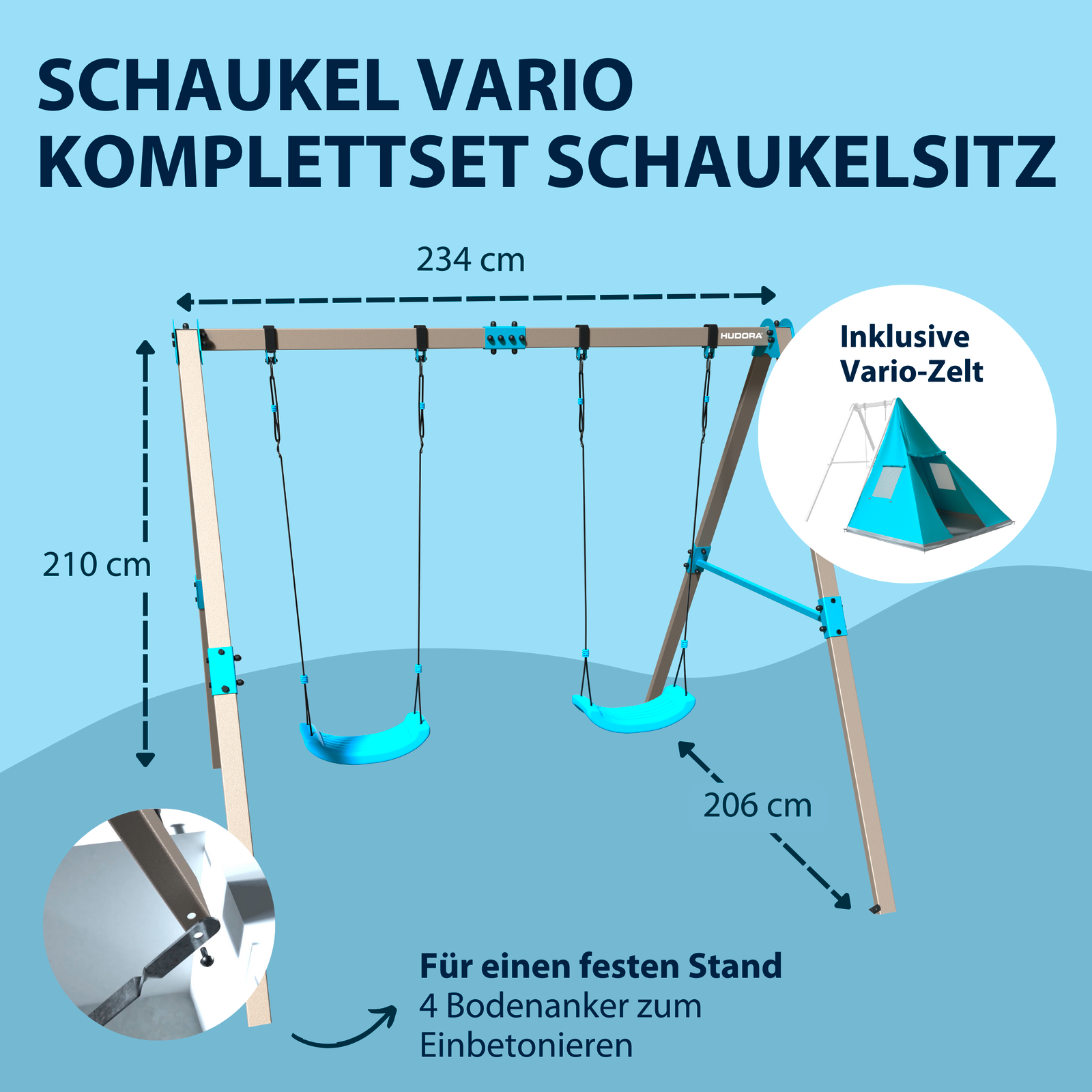 HUDORA Schaukelgestell Vario Doppelschaukel, Bild 2 von 7