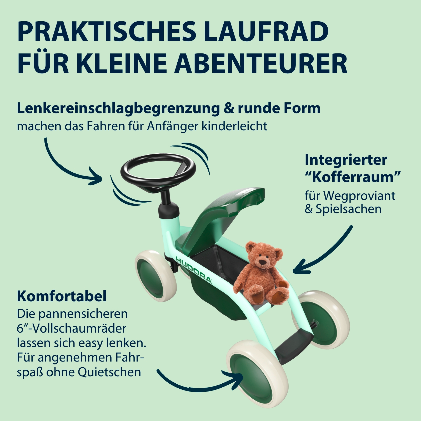 HUDORA Laufrad Steppy, mint, Bild 3 von 6