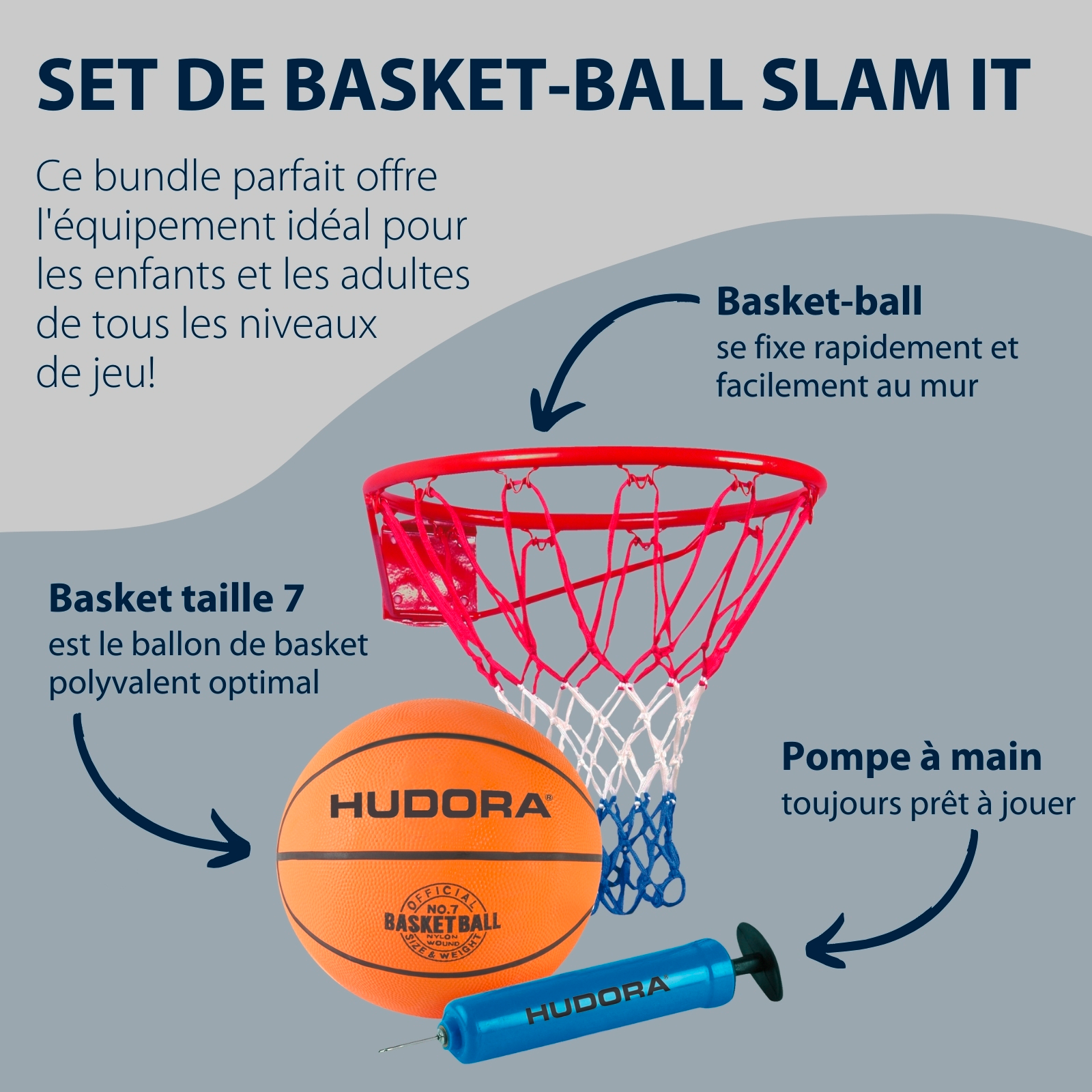 HUDORA Basketball Set Slam It, image 2 from 7