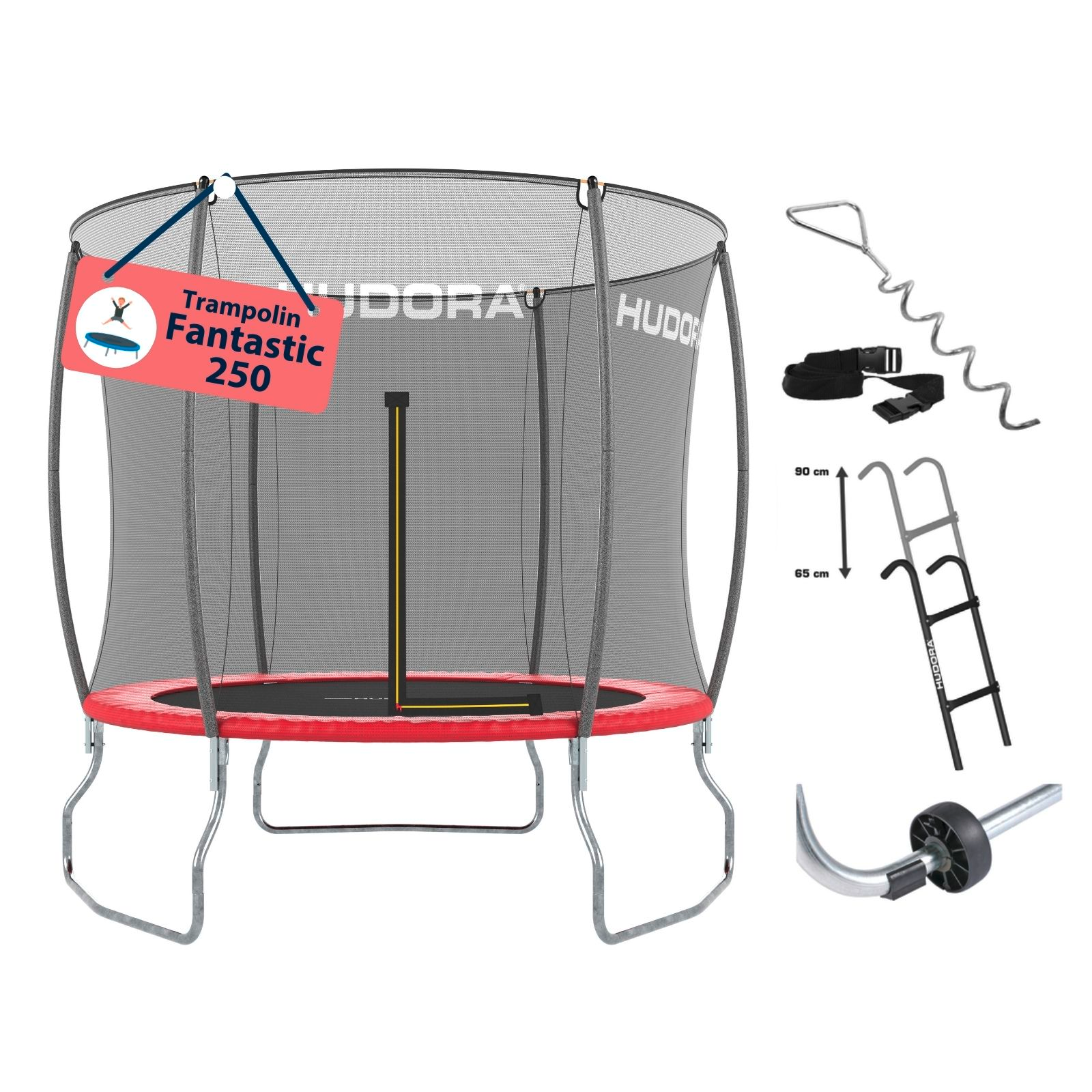 HUDORA Fantastic Trampolin 250V inkl. Zubehör (Komplett-Set)
