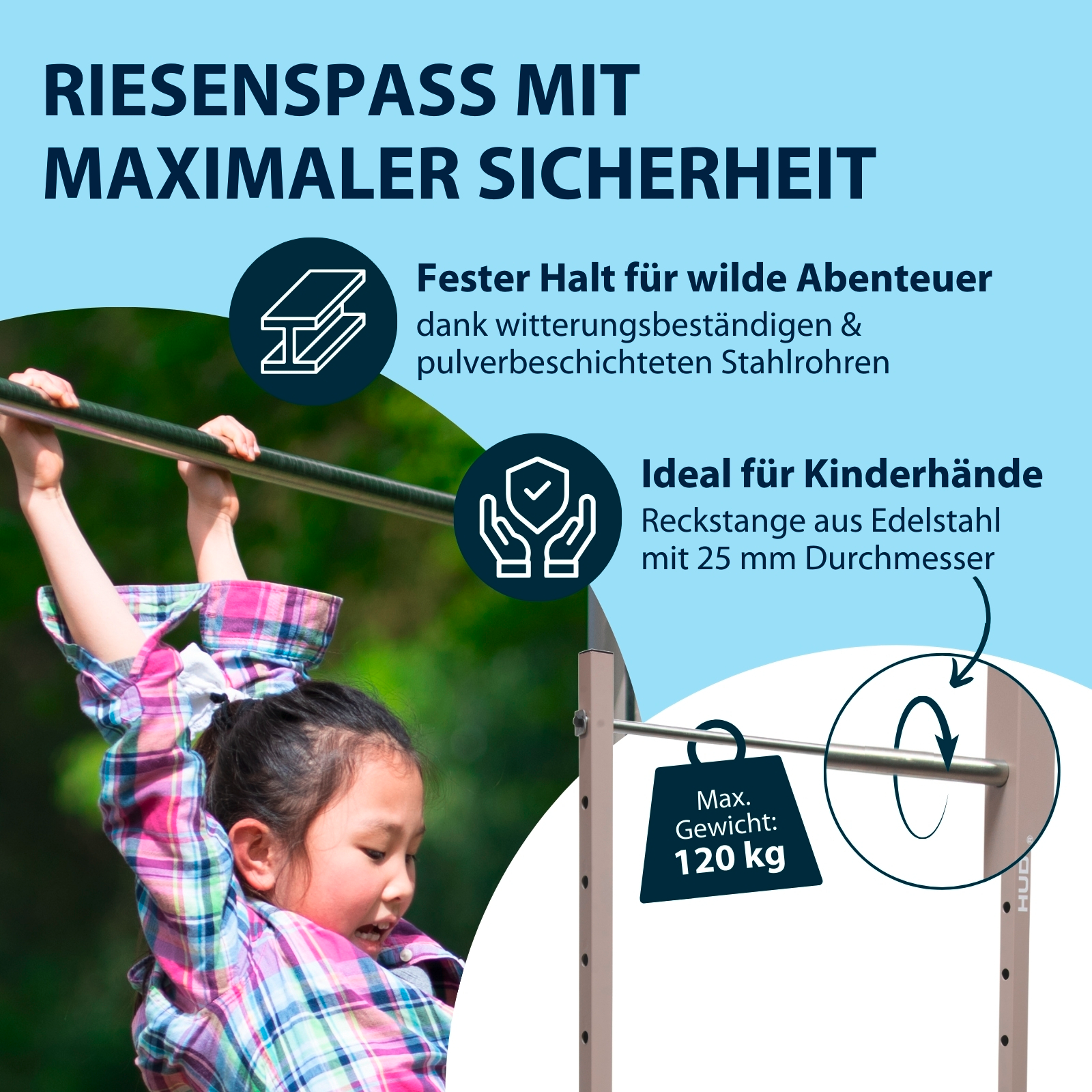 HUDORA Turnreck Vario Erweiterung Doppelreck (Ergänzungsmodul), Bild 3 von 6