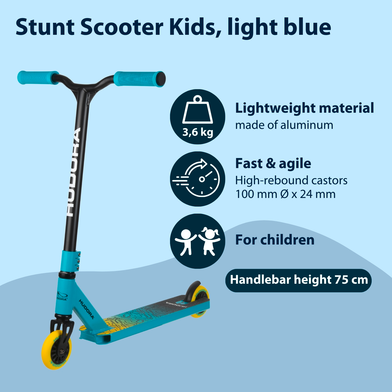 HUDORA Stunt Scooter Kids, light blue, image 2 from 7