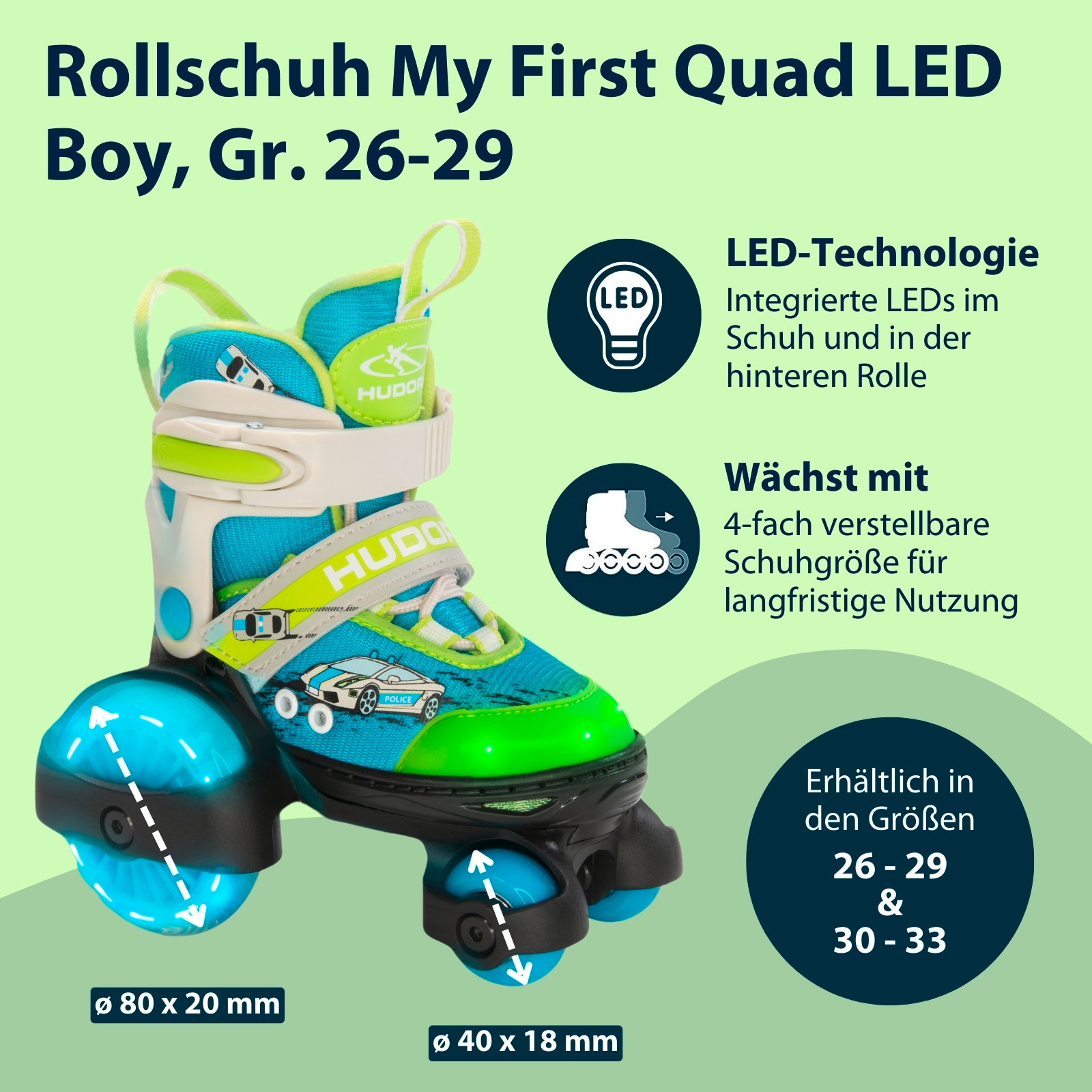 Rollschuh My First Quad LED, boy, Gr. 26-33, Bild 2 von 7