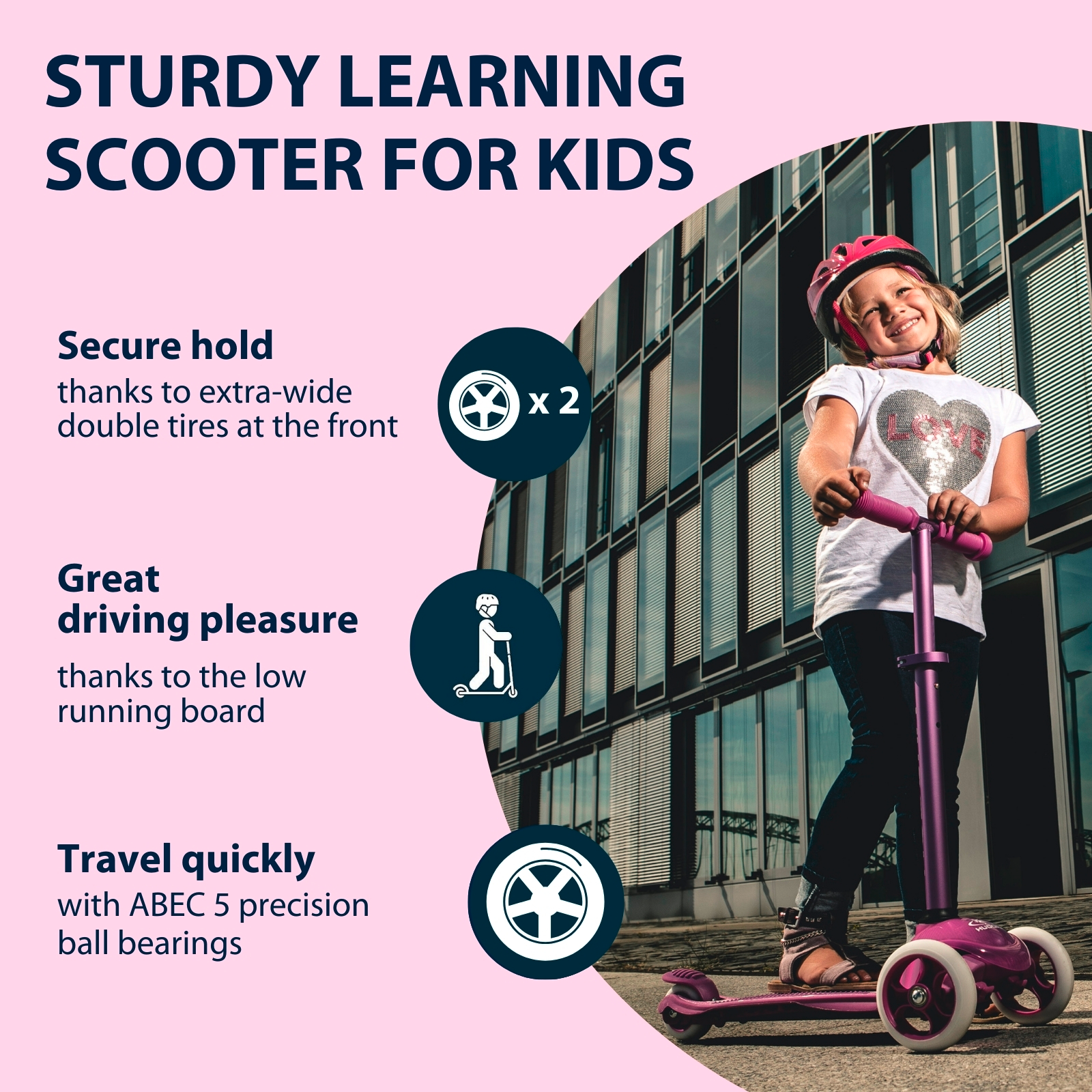 HUDORA Kinderscooter Flitzkids 2.0 Skate Wonders, image 3 from 7