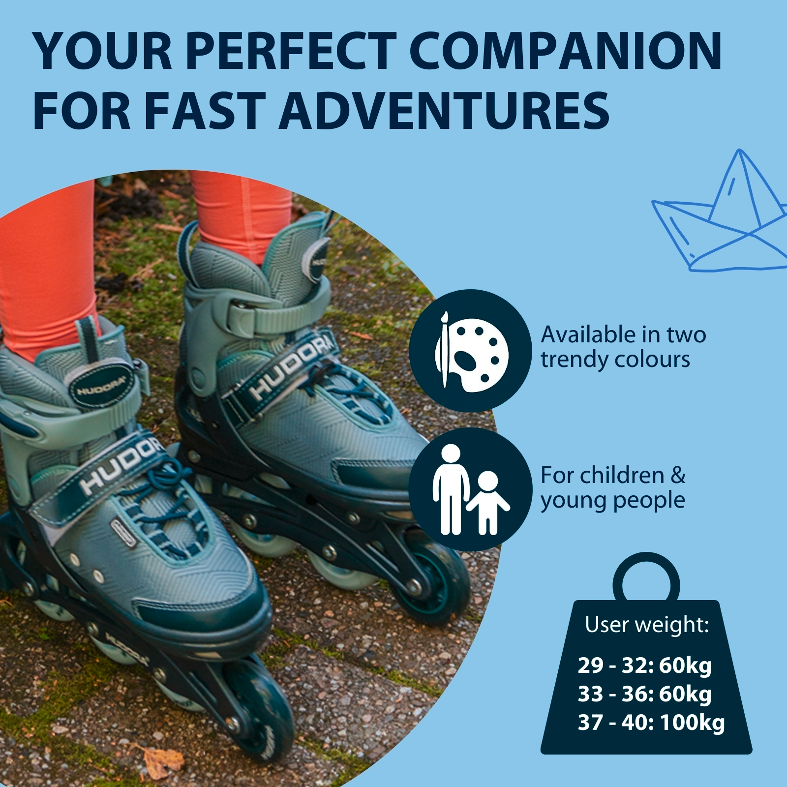 Inline skates, Leon 2.0, ocean, size 29-40, image 6 from 7