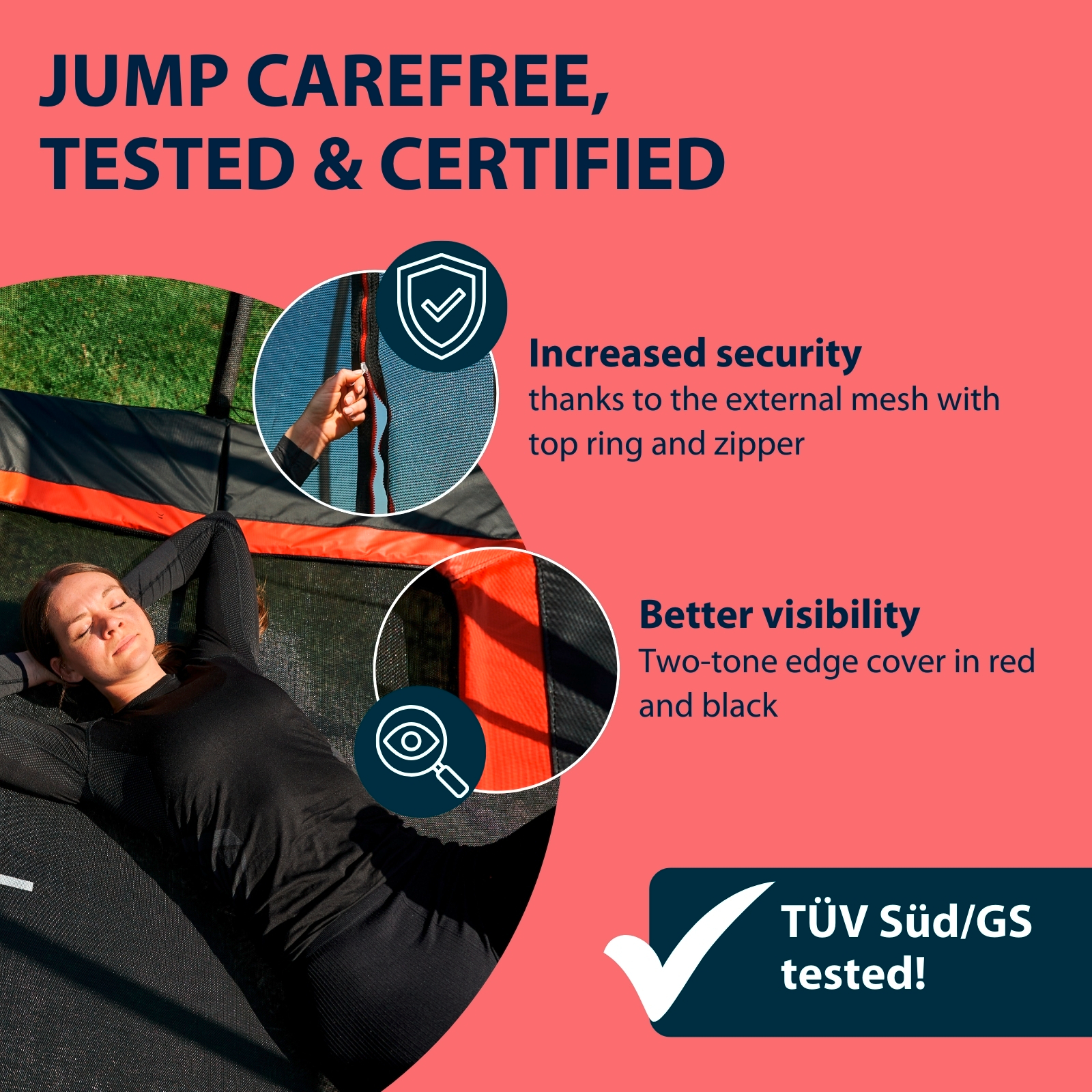 HUDORA trampoline 4square 215 x 305, image 5 from 7
