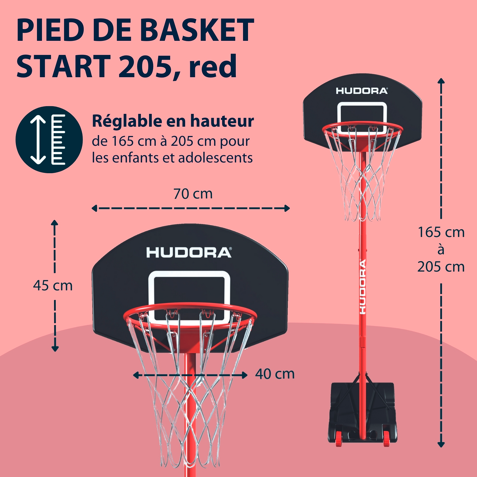 Start basketball stand 205, red, image 2 from 6