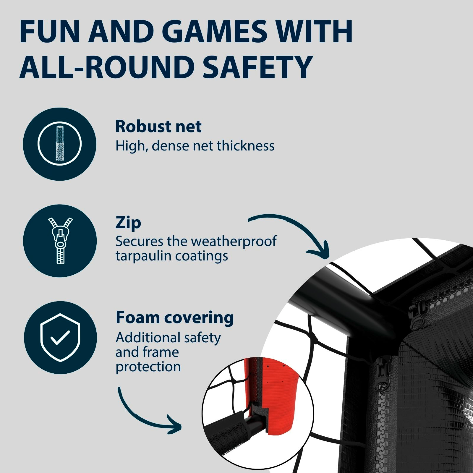 HUDORA Football Goal Pro Tect 120 Advanced Black, image 4 from 7