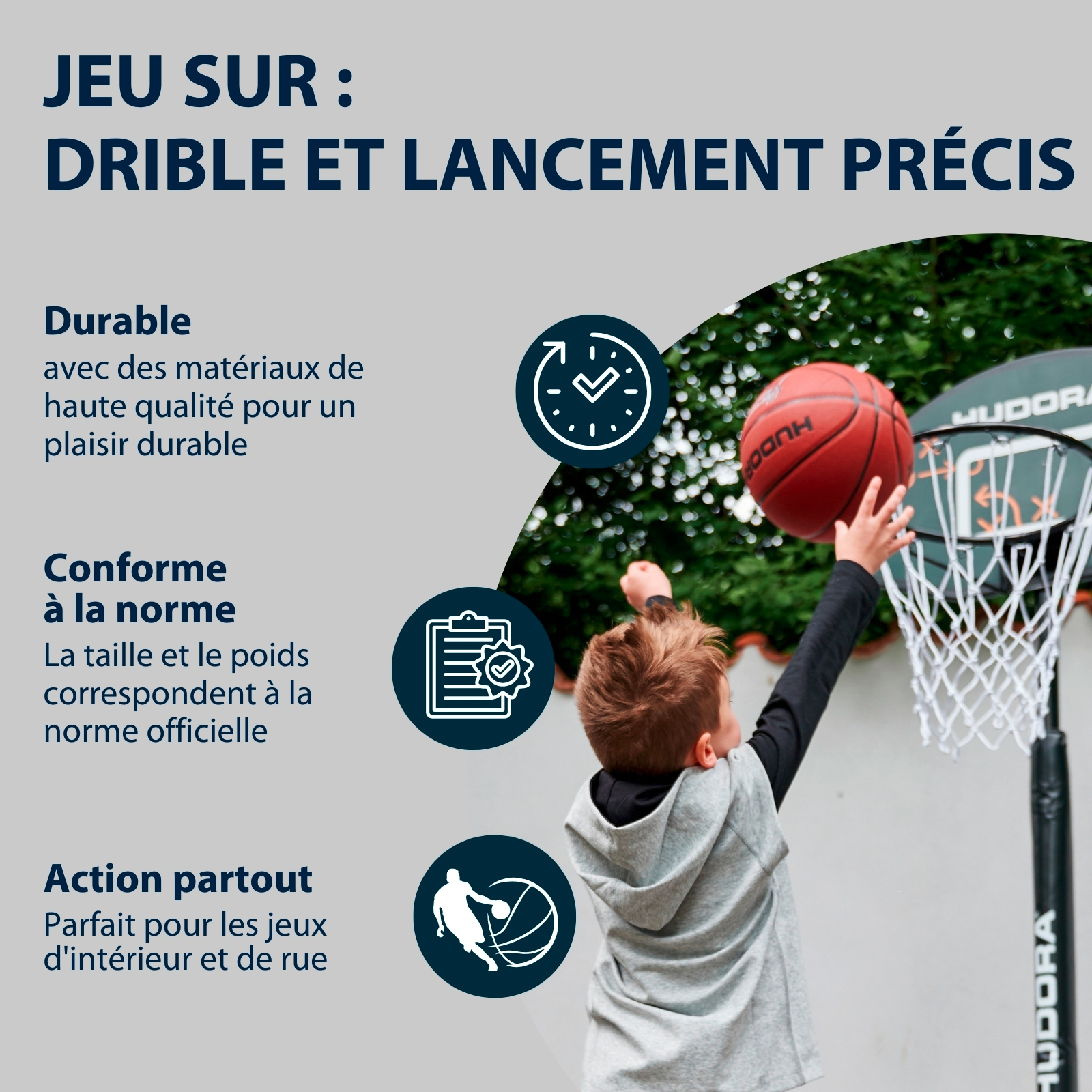 HUDORA Basketball Competition Pro Hop, size 7, image 3 from 5